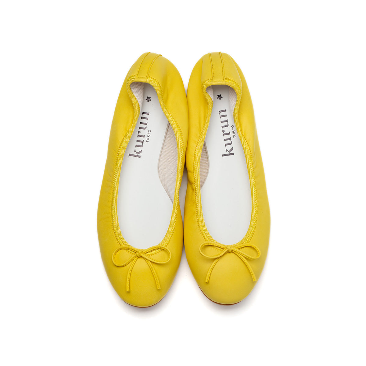 Pauline -Premium Smooth CanaryYellow プレミアムスムース カナリーイエロー(Limited) kurun クルン kuruntokyo 入学式 卒業式 クルントウキョウ 疲れない 痛くない madeinjapan 日本製 本革 バレエシューズ フラットシューズ パンプス kurunTOKYO mdmバレエシューズwaterproof レインシューズ 小さいサイズ 大きいサイズ 26cm 21.5cm 26cm 25.5cm 25cm 22cm
