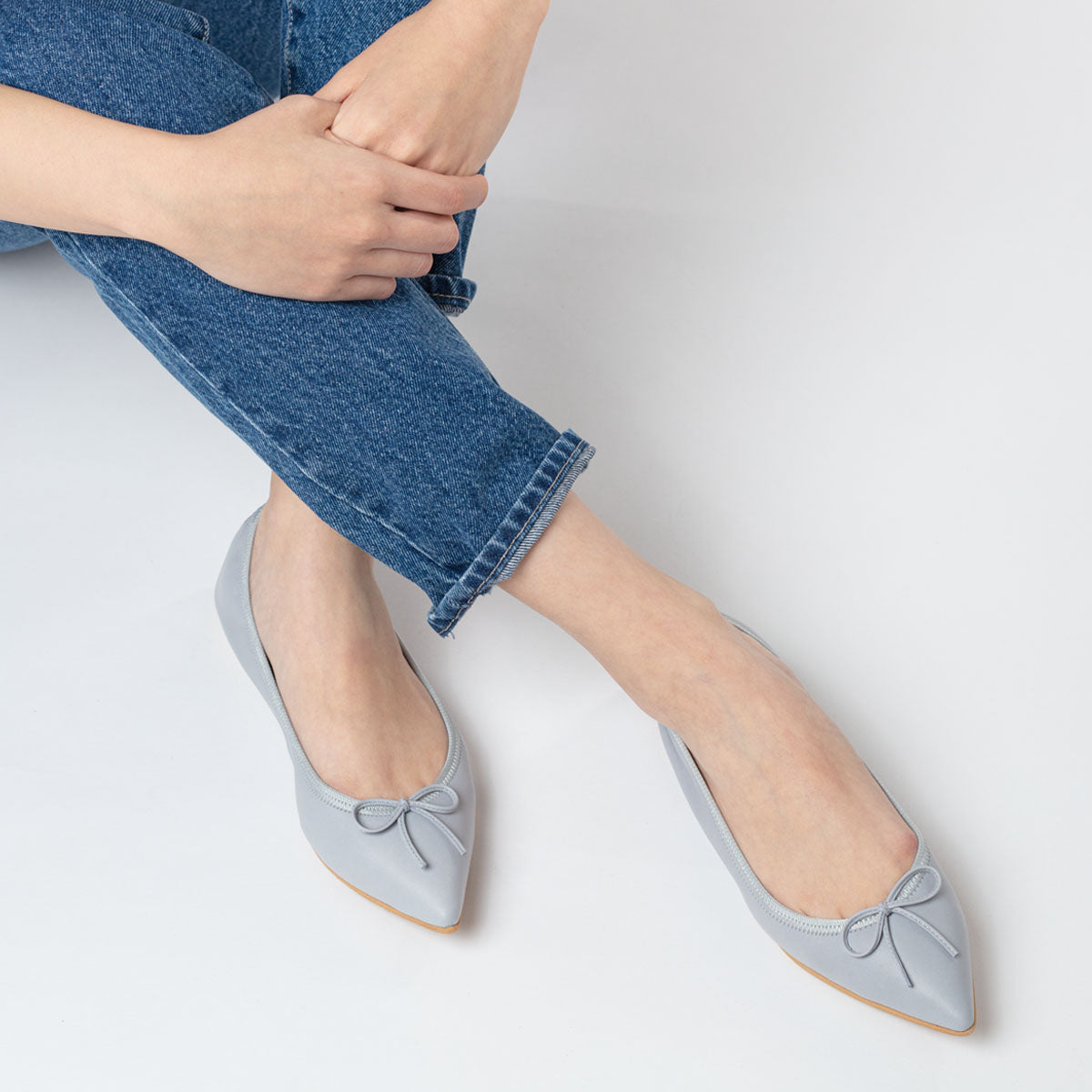Mathilde -Premium Smooth Icegray プレミアムスムース アイスグレー(Limited) kurun クルン kuruntokyo 入学式 卒業式 クルントウキョウ 疲れない 痛くない madeinjapan 日本製 本革 バレエシューズ フラットシューズ パンプス kurunTOKYO mdmバレエシューズwaterproof レインシューズ 小さいサイズ 大きいサイズ 26cm 21.5cm 26cm 25.5cm 25cm 22cm