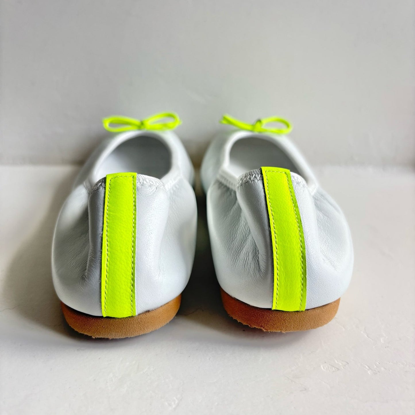 【期間限定 受注生産】Giselle -Waterproof smooth White×Neon yellow ウォータープルーフスムース ホワイト×ネオンイエロー kurun クルン kuruntokyo 入学式 卒業式 クルントウキョウ 疲れない 痛くない madeinjapan 日本製 本革 バレエシューズ フラットシューズ パンプス kurunTOKYO mdmバレエシューズwaterproof レインシューズ 小さいサイズ 大きいサイズ 26cm 21.5cm 26cm 25.5cm 25cm 22cm