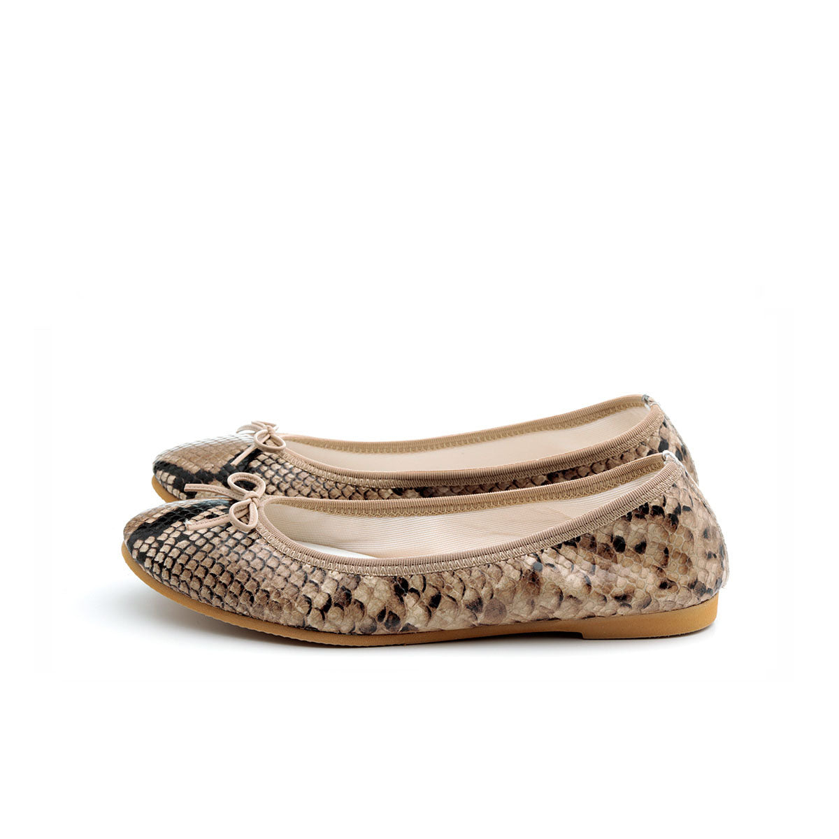 Pauline -PythonPrint Beige パイソンプリント ベージュ kurun クルン kuruntokyo 入学式 卒業式 クルントウキョウ 疲れない 痛くない madeinjapan 日本製 本革 バレエシューズ フラットシューズ パンプス kurunTOKYO mdmバレエシューズwaterproof レインシューズ 小さいサイズ 大きいサイズ 26cm 21.5cm 26cm 25.5cm 25cm 22cm