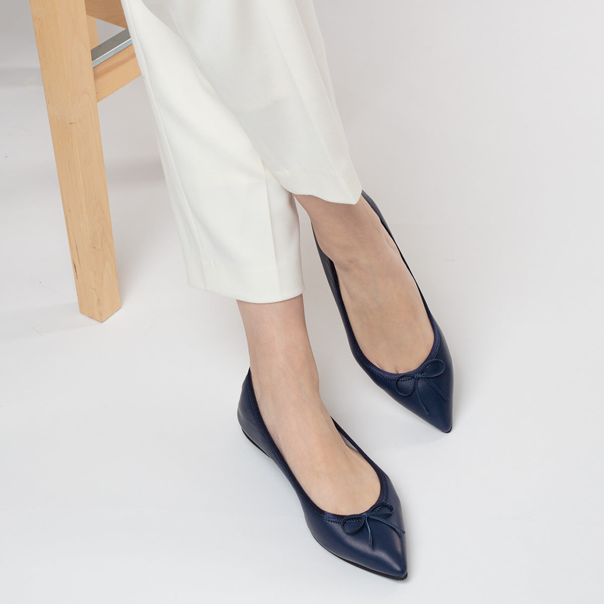 Mathilde -Premium Smooth Navy プレミアムスムース ネイビー(Limited) kurun クルン kuruntokyo 入学式 卒業式 クルントウキョウ 疲れない 痛くない madeinjapan 日本製 本革 バレエシューズ フラットシューズ パンプス kurunTOKYO mdmバレエシューズwaterproof レインシューズ 小さいサイズ 大きいサイズ 26cm 21.5cm 26cm 25.5cm 25cm 22cm