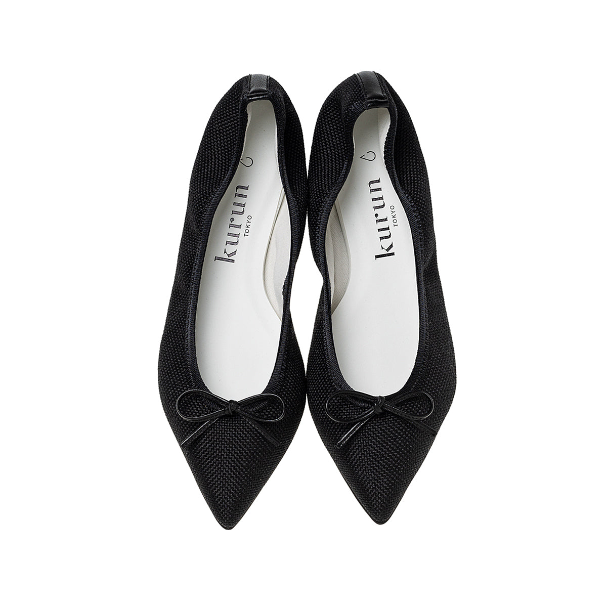 Mathilde -Waterproof Panamacloth Black ウォータープルーフパナマクロス ブラック kurun クルン kuruntokyo 入学式 卒業式 クルントウキョウ 疲れない 痛くない madeinjapan 日本製 本革 バレエシューズ フラットシューズ  パンプス kurunTOKYO mdmバレエシューズwaterproof レインシューズ 小さいサイズ 大きいサイズ 26cm 21.5cm 26cm 25.5cm 25cm 22cm