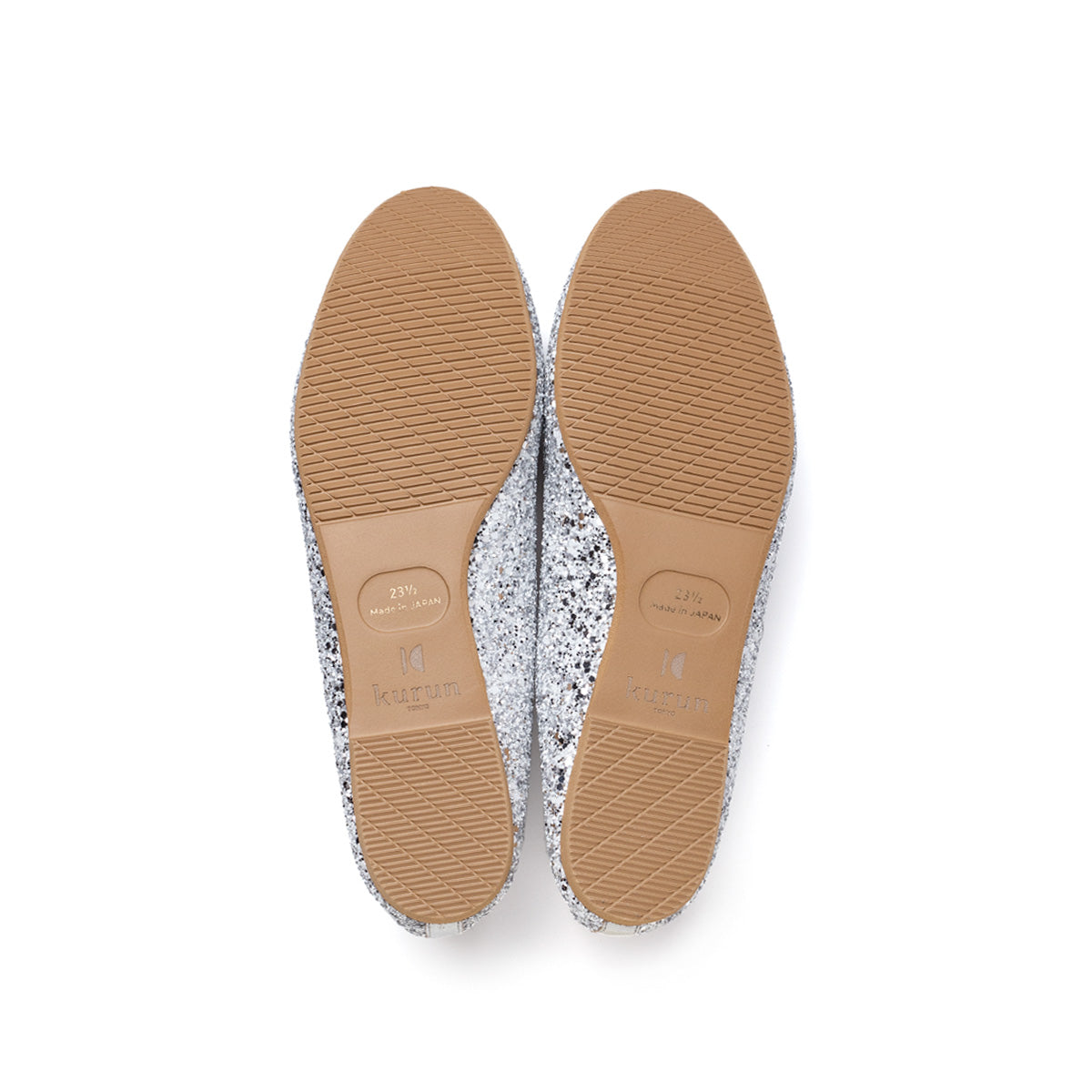 Pauline -MixGlitter Silver×White ミックスグリッター シルバー×ホワイト kurun クルン kuruntokyo 入学式 卒業式 クルントウキョウ 疲れない 痛くない madeinjapan 日本製 本革 バレエシューズ フラットシューズ パンプス kurunTOKYO mdmバレエシューズwaterproof レインシューズ 小さいサイズ 大きいサイズ 26cm 21.5cm 26cm 25.5cm 25cm 22cm