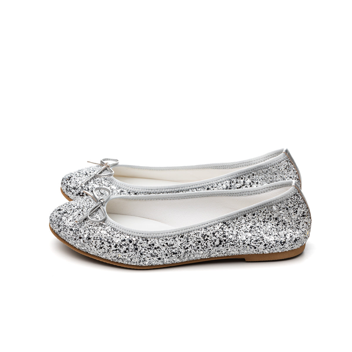 Pauline -MixGlitter Silver×White ミックスグリッター シルバー×ホワイト kurun クルン kuruntokyo 入学式 卒業式 クルントウキョウ 疲れない 痛くない madeinjapan 日本製 本革 バレエシューズ フラットシューズ パンプス kurunTOKYO mdmバレエシューズwaterproof レインシューズ 小さいサイズ 大きいサイズ 26cm 21.5cm 26cm 25.5cm 25cm 22cm