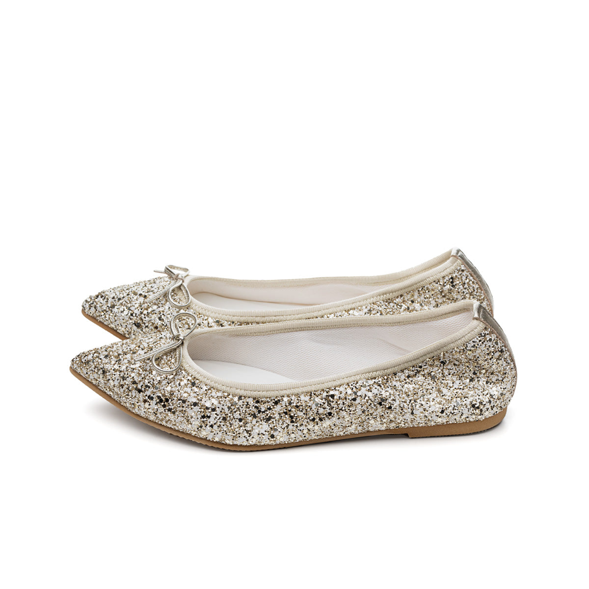 Mathilde -MixGlitter Champagne×White ミックスグリッター シャンパン×ホワイト kurun クルン kuruntokyo 入学式 卒業式 クルントウキョウ 疲れない 痛くない madeinjapan 日本製 本革 バレエシューズ フラットシューズ パンプス kurunTOKYO mdmバレエシューズwaterproof レインシューズ 小さいサイズ 大きいサイズ 26cm 21.5cm 26cm 25.5cm 25cm 22cm