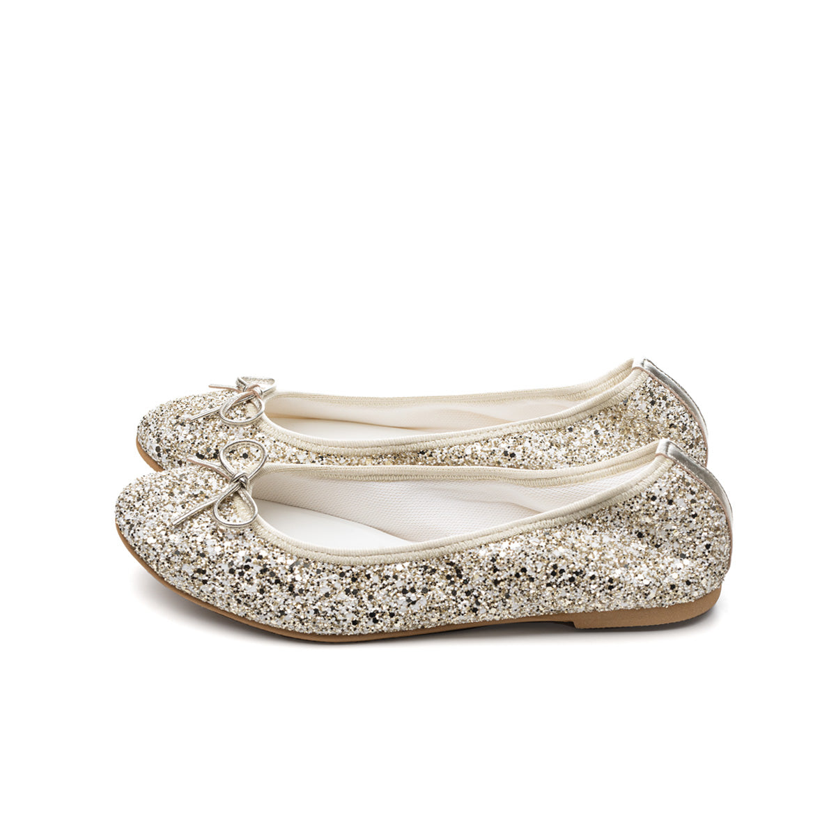 Pauline -MixGlitter Champagne×White ミックスグリッター シャンパン×ホワイト kurun クルン kuruntokyo 入学式 卒業式 クルントウキョウ 疲れない 痛くない madeinjapan 日本製 本革 バレエシューズ フラットシューズ パンプス kurunTOKYO mdmバレエシューズwaterproof レインシューズ 小さいサイズ 大きいサイズ 26cm 21.5cm 26cm 25.5cm 25cm 22cm