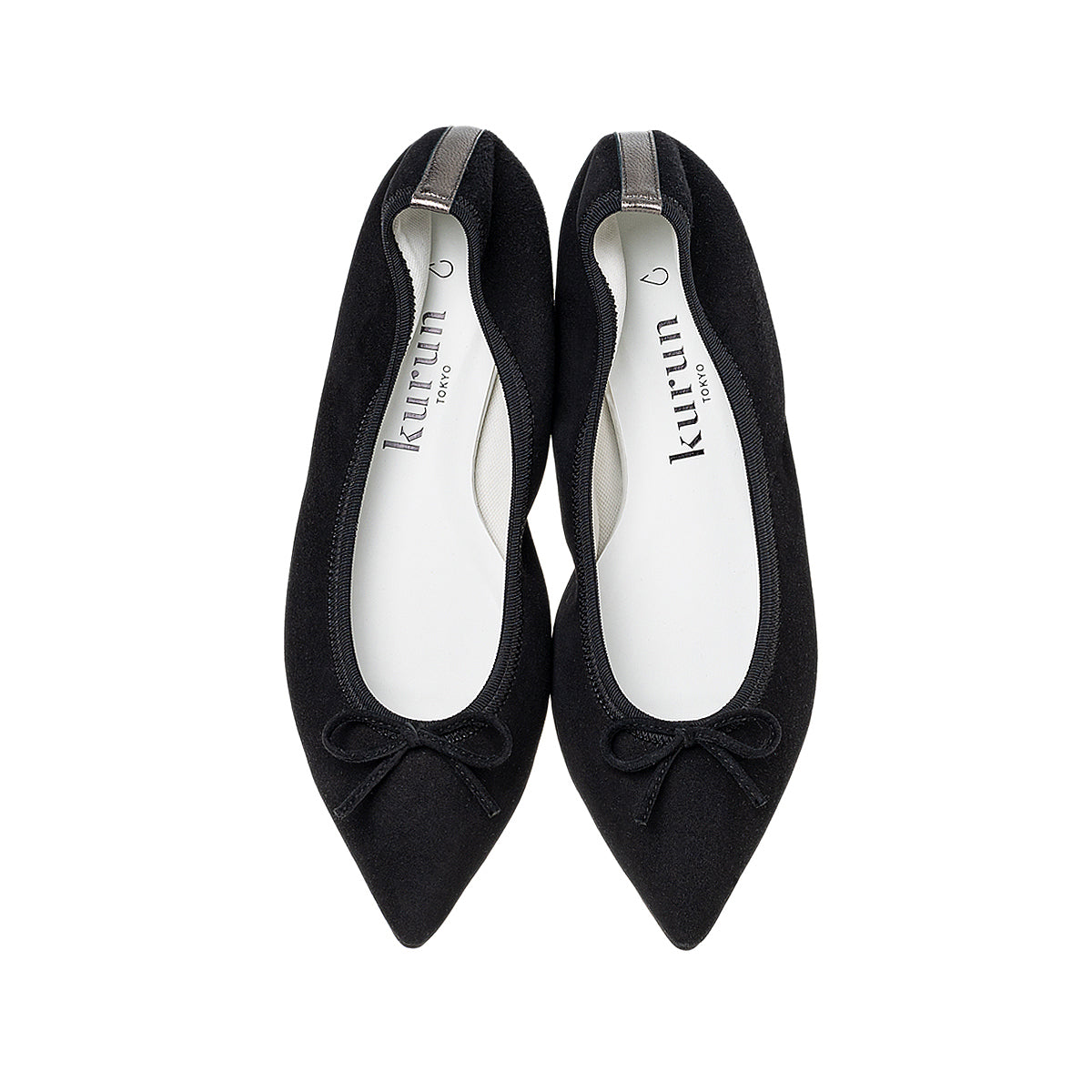 Mathilde -Waterproof Suede Black×Gray ウォータープルーフスエード ブラック×グレー kurun クルン kuruntokyo 入学式 卒業式 クルントウキョウ 疲れない 痛くない madeinjapan 日本製 本革 バレエシューズ フラットシューズ パンプス kurunTOKYO mdmバレエシューズwaterproof レインシューズ 小さいサイズ 大きいサイズ 26cm 21.5cm 26cm 25.5cm 25cm 22cm