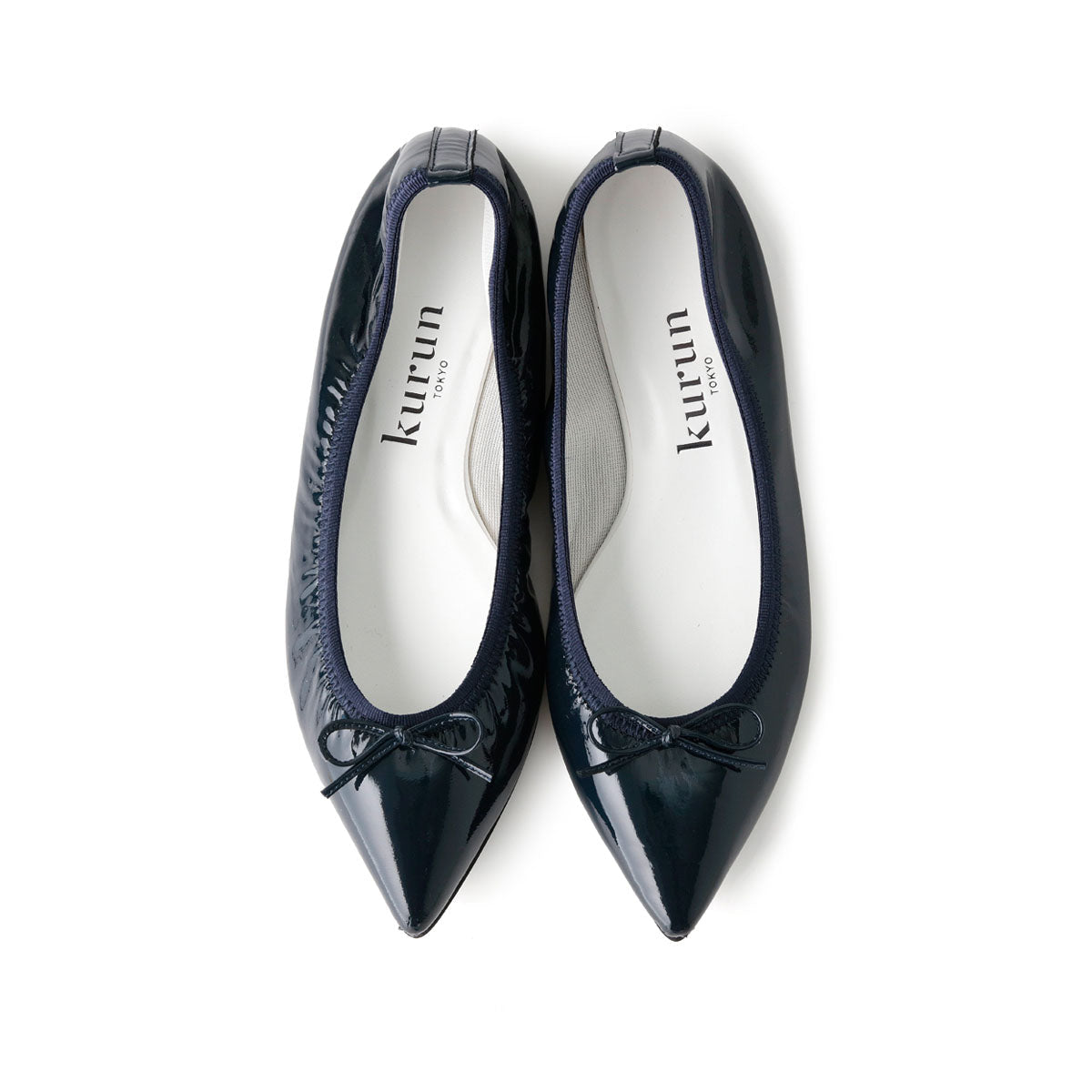 Mathilde -Enamel Navy エナメル ネイビー kurun クルン kuruntokyo 入学式 卒業式 クルントウキョウ 疲れない 痛くない madeinjapan 日本製 本革 バレエシューズ フラットシューズ パンプス kurunTOKYO mdmバレエシューズwaterproof レインシューズ 小さいサイズ 大きいサイズ 26cm 21.5cm 26cm 25.5cm 25cm 22cm