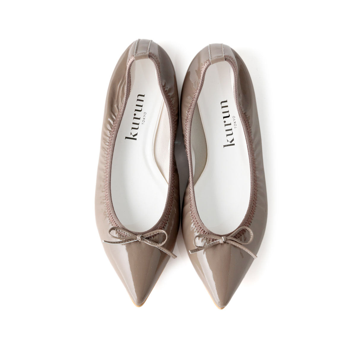 Mathilde -Enamel Taupe エナメル トープ kurun クルン kuruntokyo 入学式 卒業式 クルントウキョウ 疲れない 痛くない madeinjapan 日本製 本革 バレエシューズ フラットシューズ パンプス kurunTOKYO mdmバレエシューズwaterproof レインシューズ 小さいサイズ 大きいサイズ 26cm 21.5cm 26cm 25.5cm 25cm 22cm