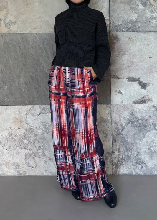 SACRA/BRUSH PAINTING PLAID PANTS