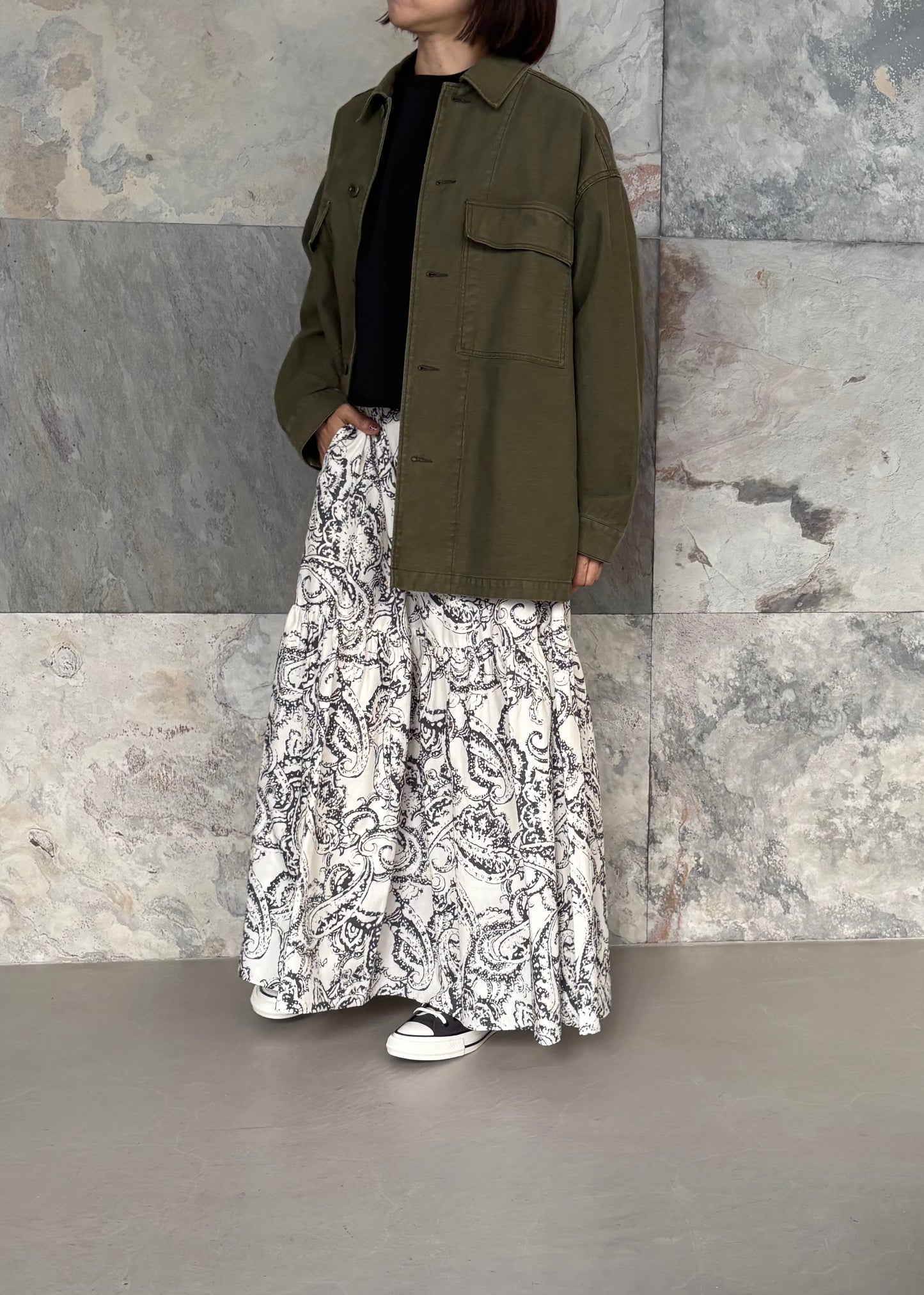 SACRA/BLURRED PAISLEY SKIRT