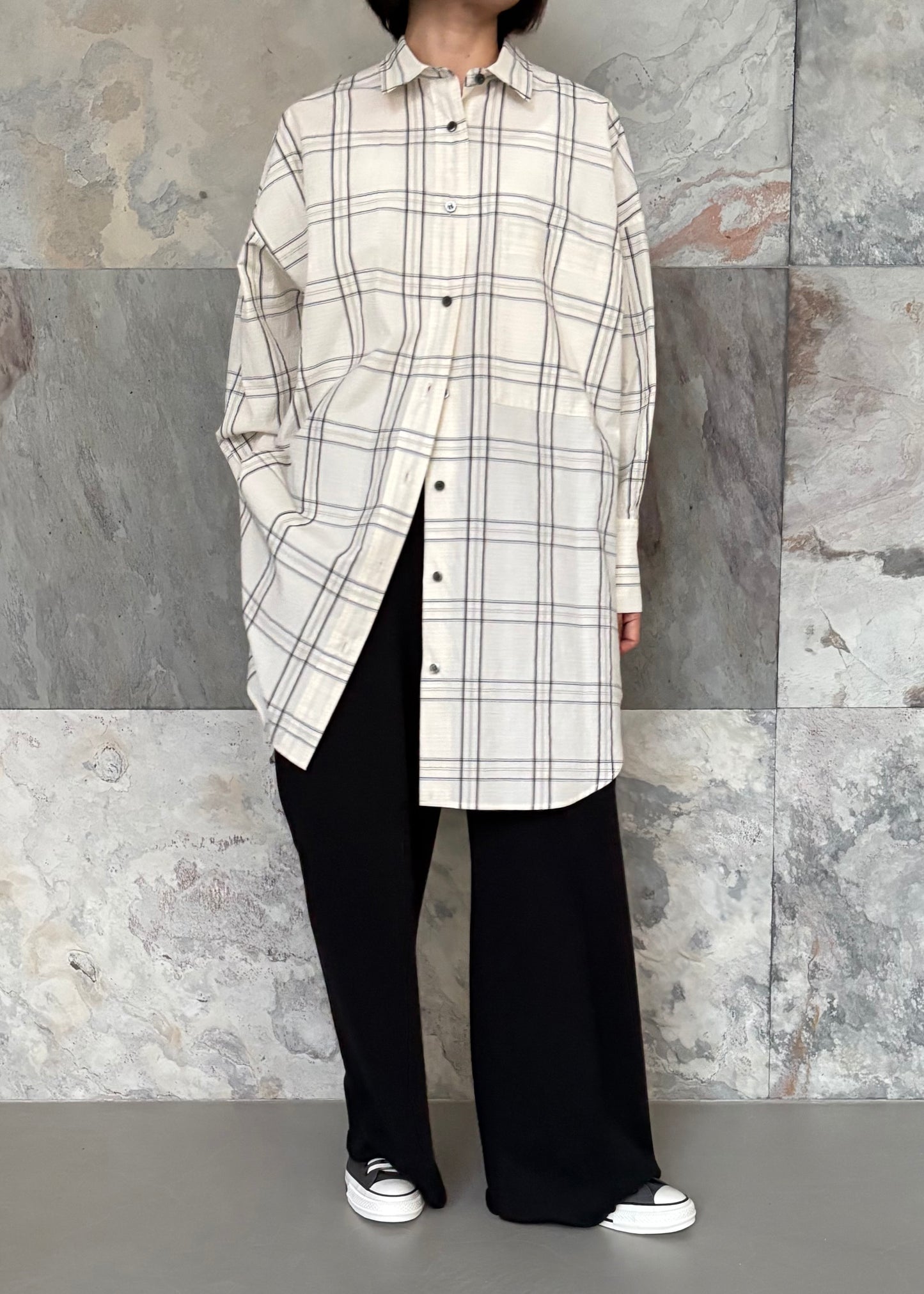 SACRA/H.COUNT COTTON PLAID SHIRT