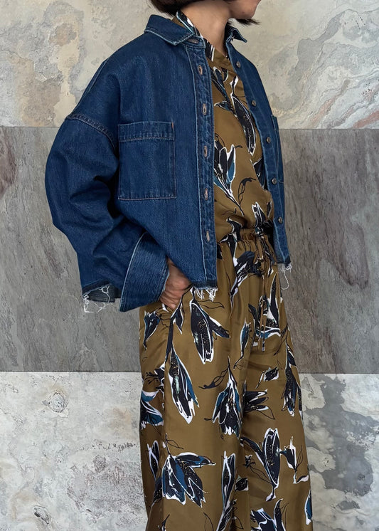 SACRA/AUTHENTIC DENIM CROPPED SHIRT