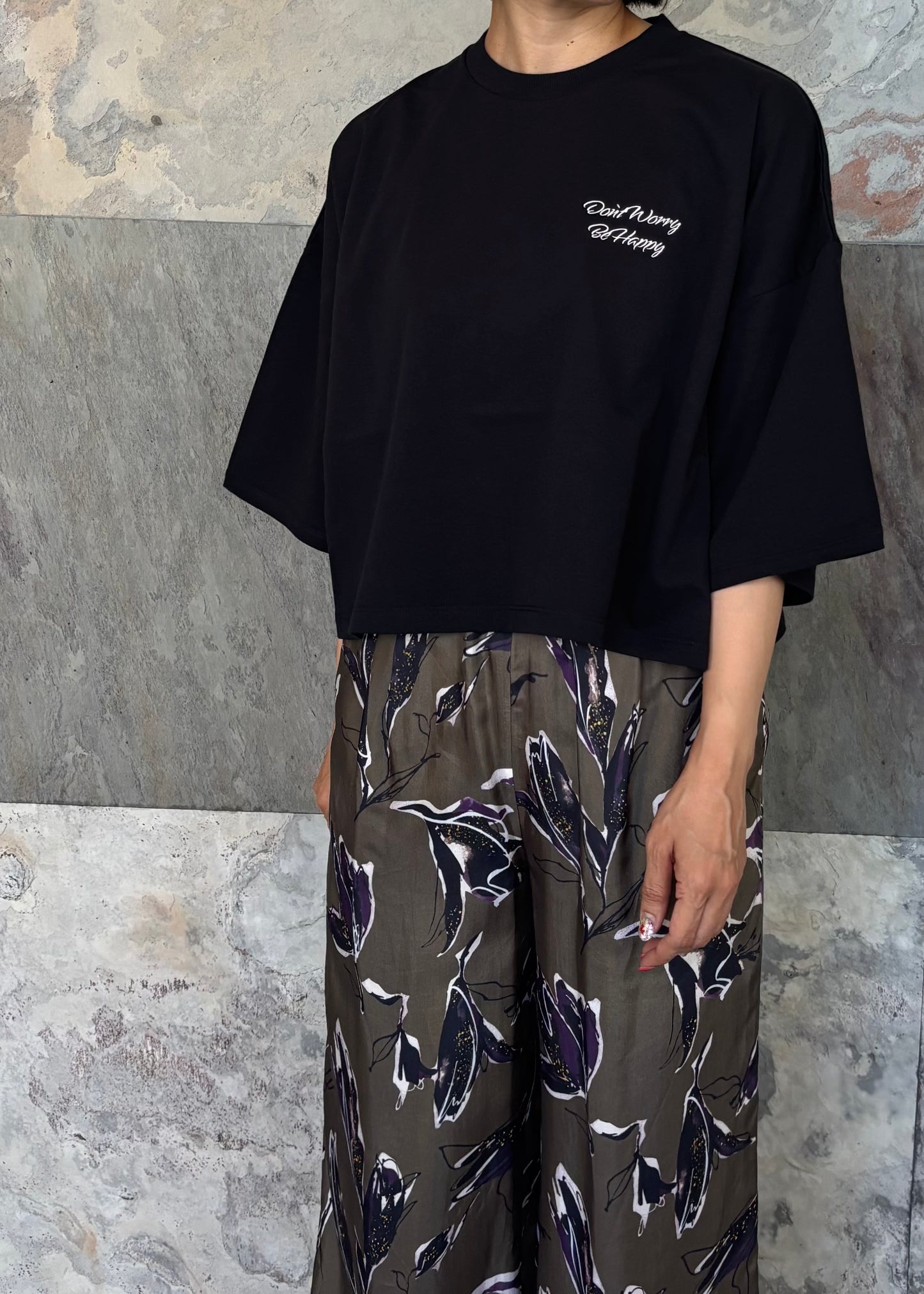 SACRA EX.FINE FLEECE CROPPED LOGO TOP