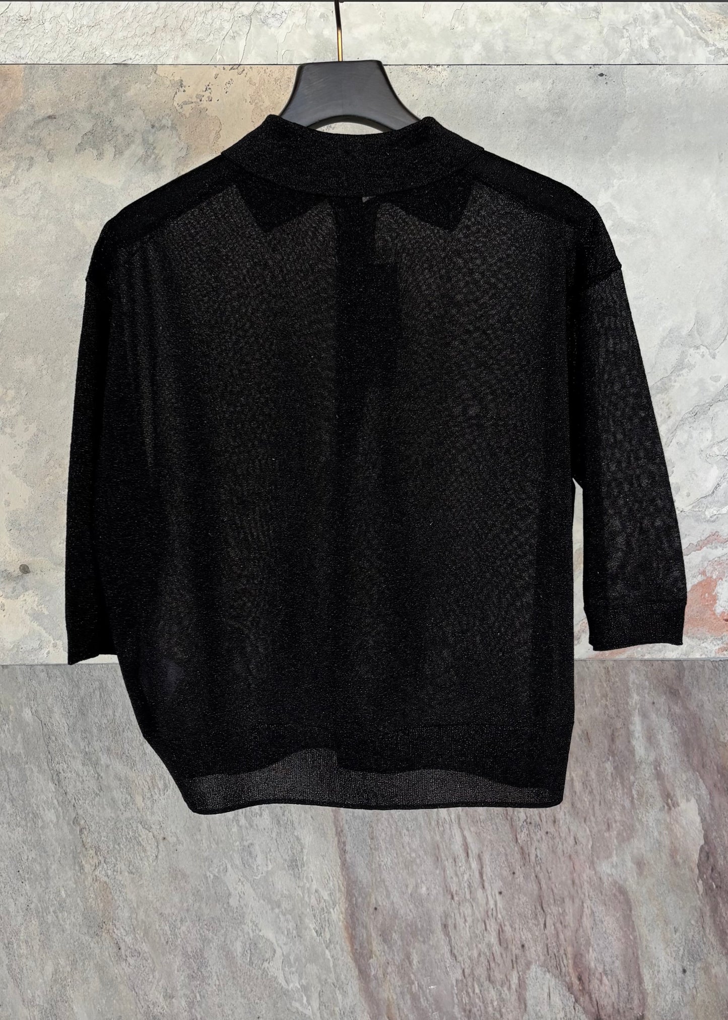 SACRA EX.FINE GLOSSY YARN POLO TOP