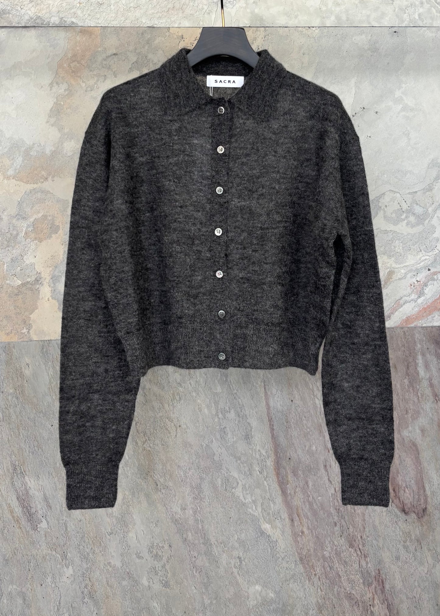 SACRA EX.FINE MOHAIR POLO CARDIGAN