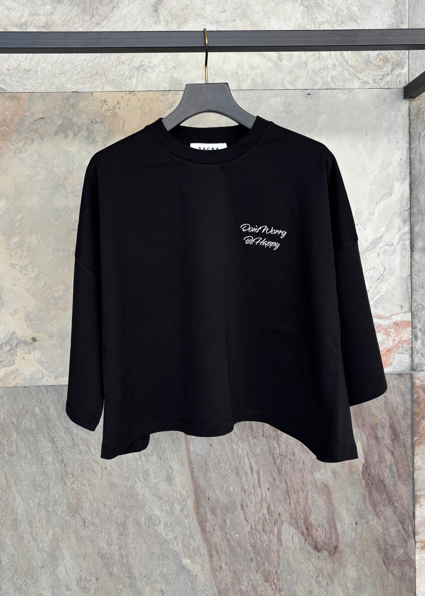 SACRA EX.FINE FLEECE CROPPED LOGO TOP