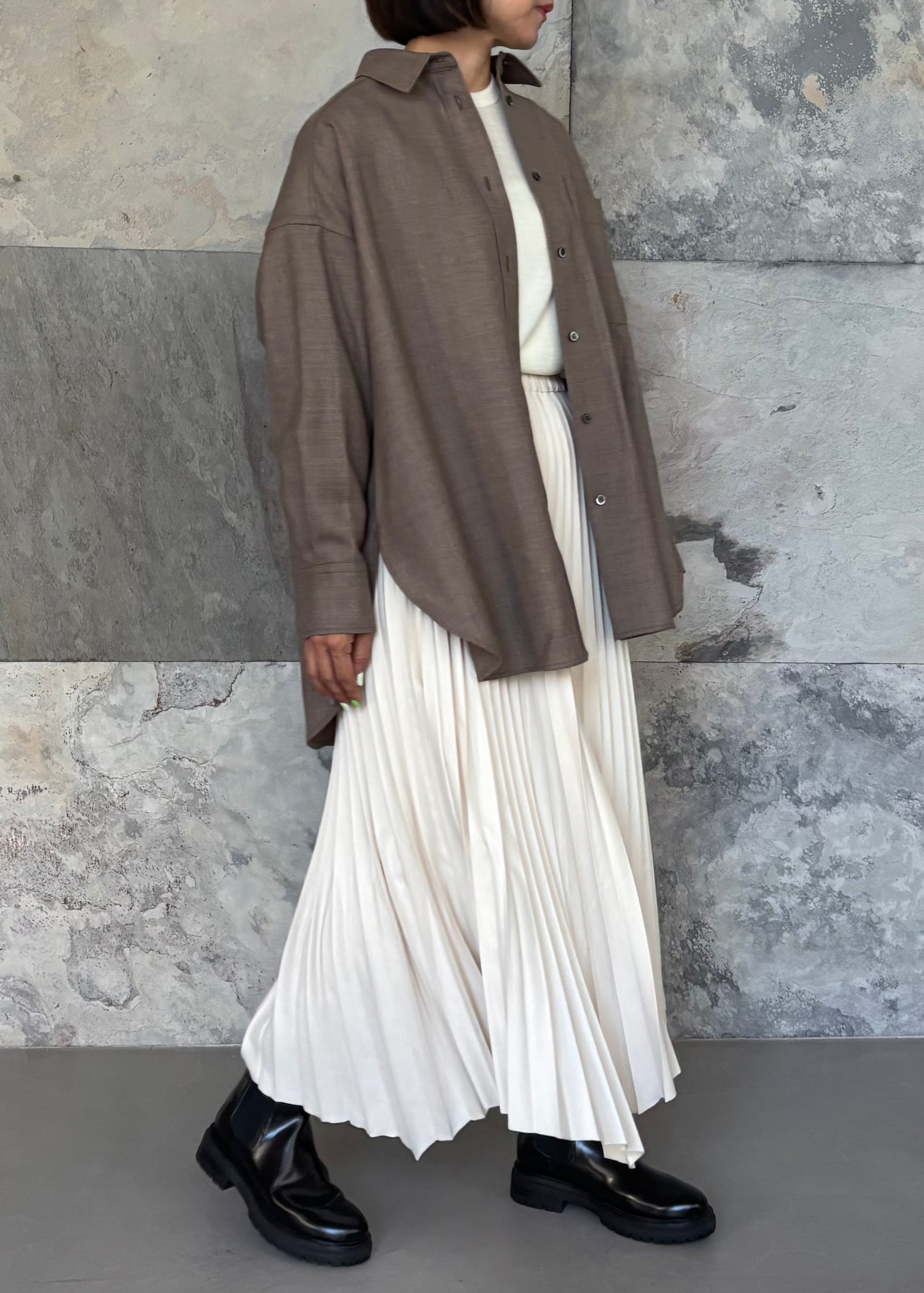SACRA SYNTHETIC SUEDE PLEATS SKIRT