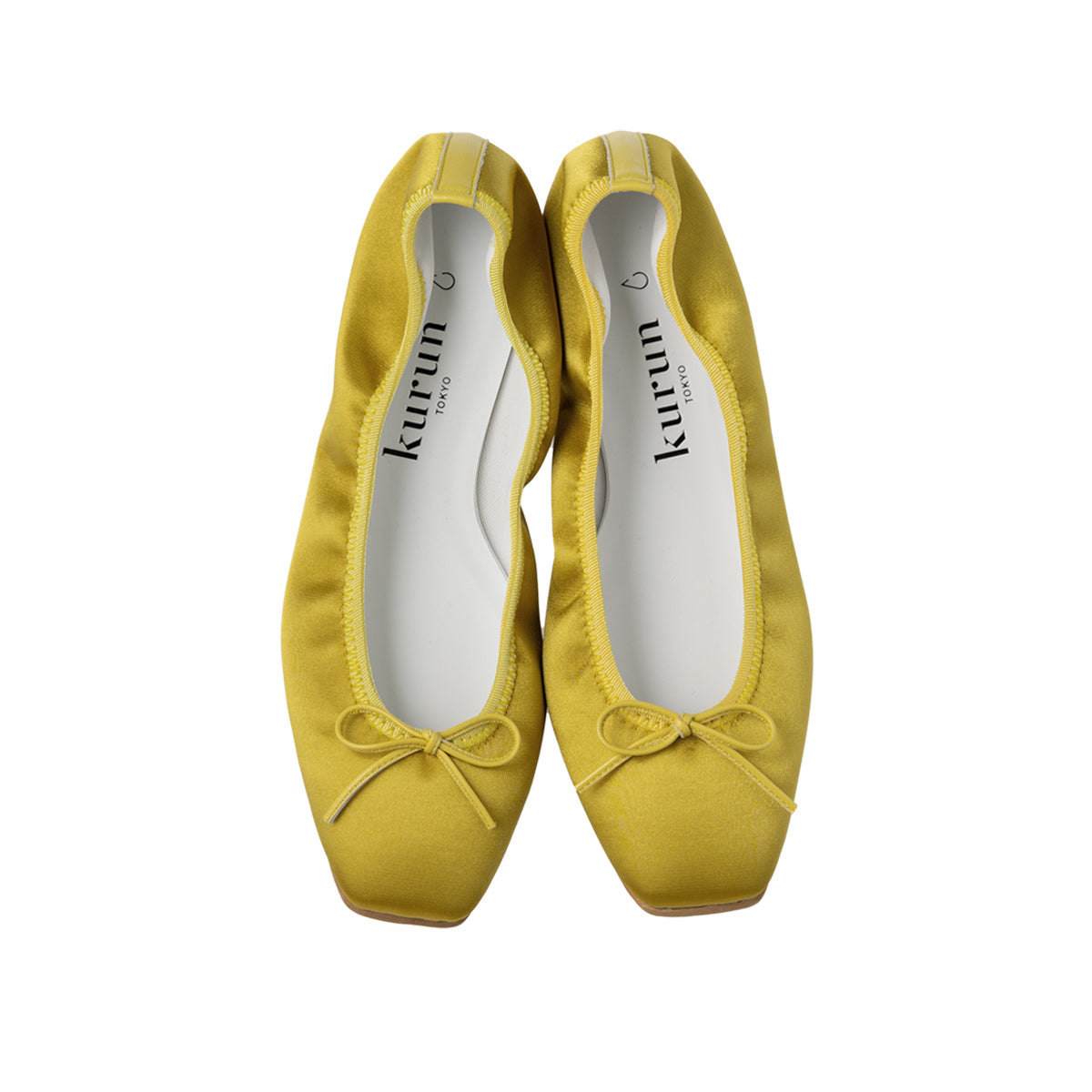 Giselle -Waterproof Satin Yellow ウォータープルーフサテン イエロー kurun クルン kuruntokyo 入学式 卒業式 クルントウキョウ 疲れない 痛くない madeinjapan 日本製 本革 バレエシューズ フラットシューズ  パンプス kurunTOKYO mdmバレエシューズwaterproof レインシューズ 小さいサイズ 大きいサイズ 26cm 21.5cm 26cm 25.5cm 25cm 22cm