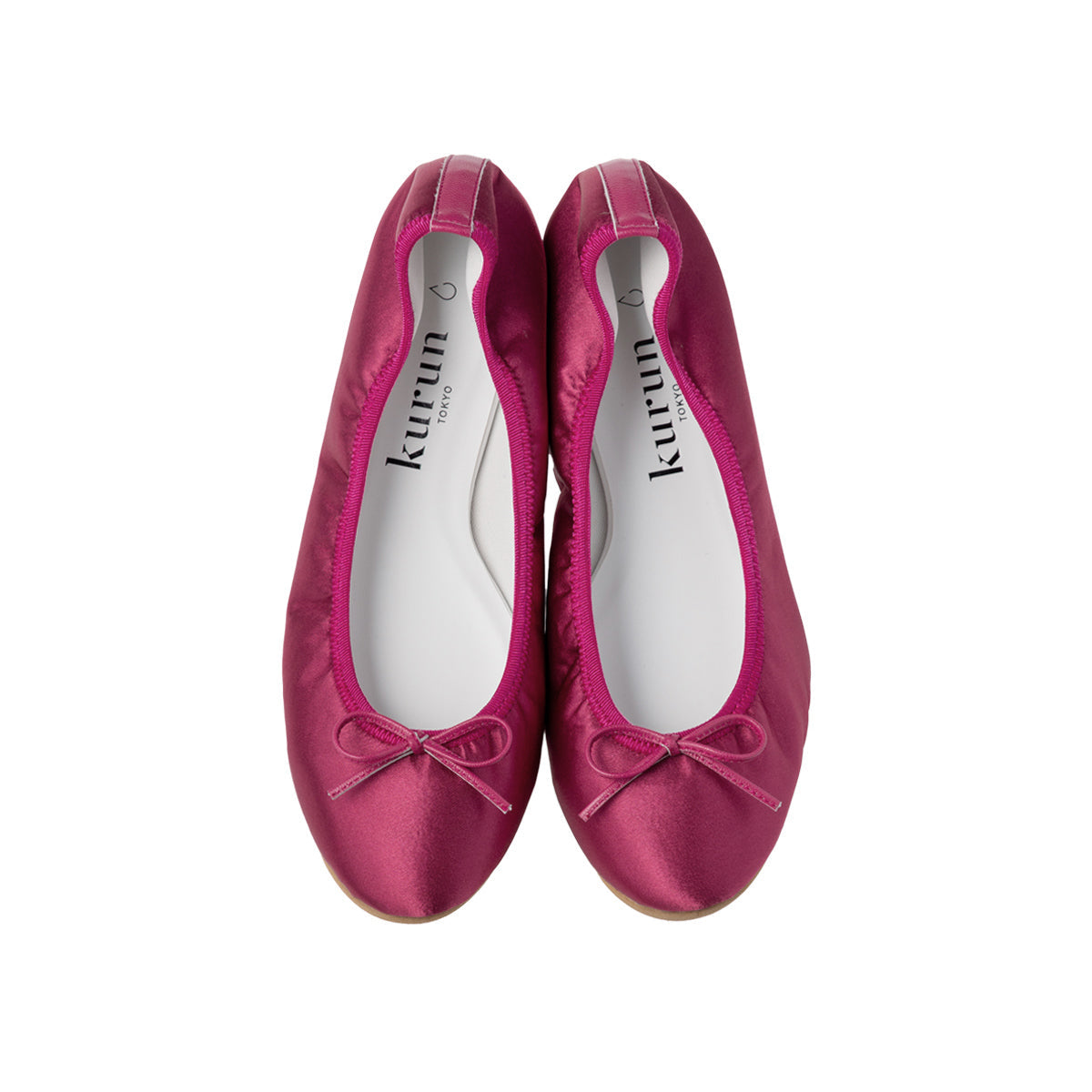 Pauline -Waterproof Satin Fuchsiapink ウォータープルーフサテン フューシャピンク kurun クルン kuruntokyo 入学式 卒業式 クルントウキョウ 疲れない 痛くない madeinjapan 日本製 本革 バレエシューズ フラットシューズ  パンプス kurunTOKYO mdmバレエシューズwaterproof レインシューズ 小さいサイズ 大きいサイズ 26cm 21.5cm 26cm 25.5cm 25cm 22cm