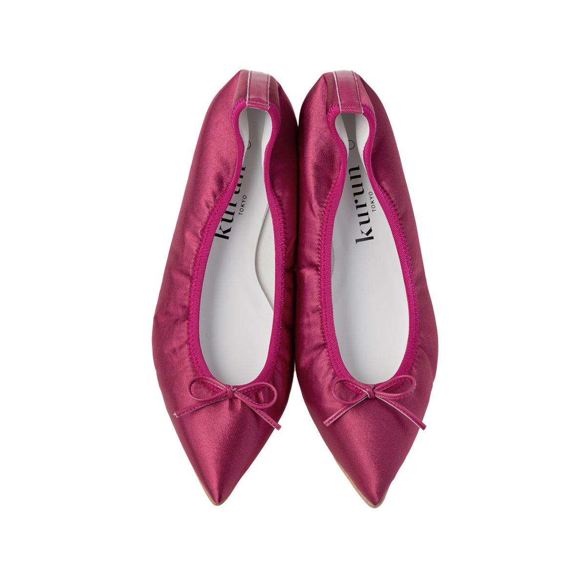 Mathilde -Waterproof Satin Fuchsiapink ウォータープルーフサテン フューシャピンク kurun クルン kuruntokyo 入学式 卒業式 クルントウキョウ 疲れない 痛くない madeinjapan 日本製 本革 バレエシューズ フラットシューズ  パンプス kurunTOKYO mdmバレエシューズwaterproof レインシューズ 小さいサイズ 大きいサイズ 26cm 21.5cm 26cm 25.5cm 25cm 22cm