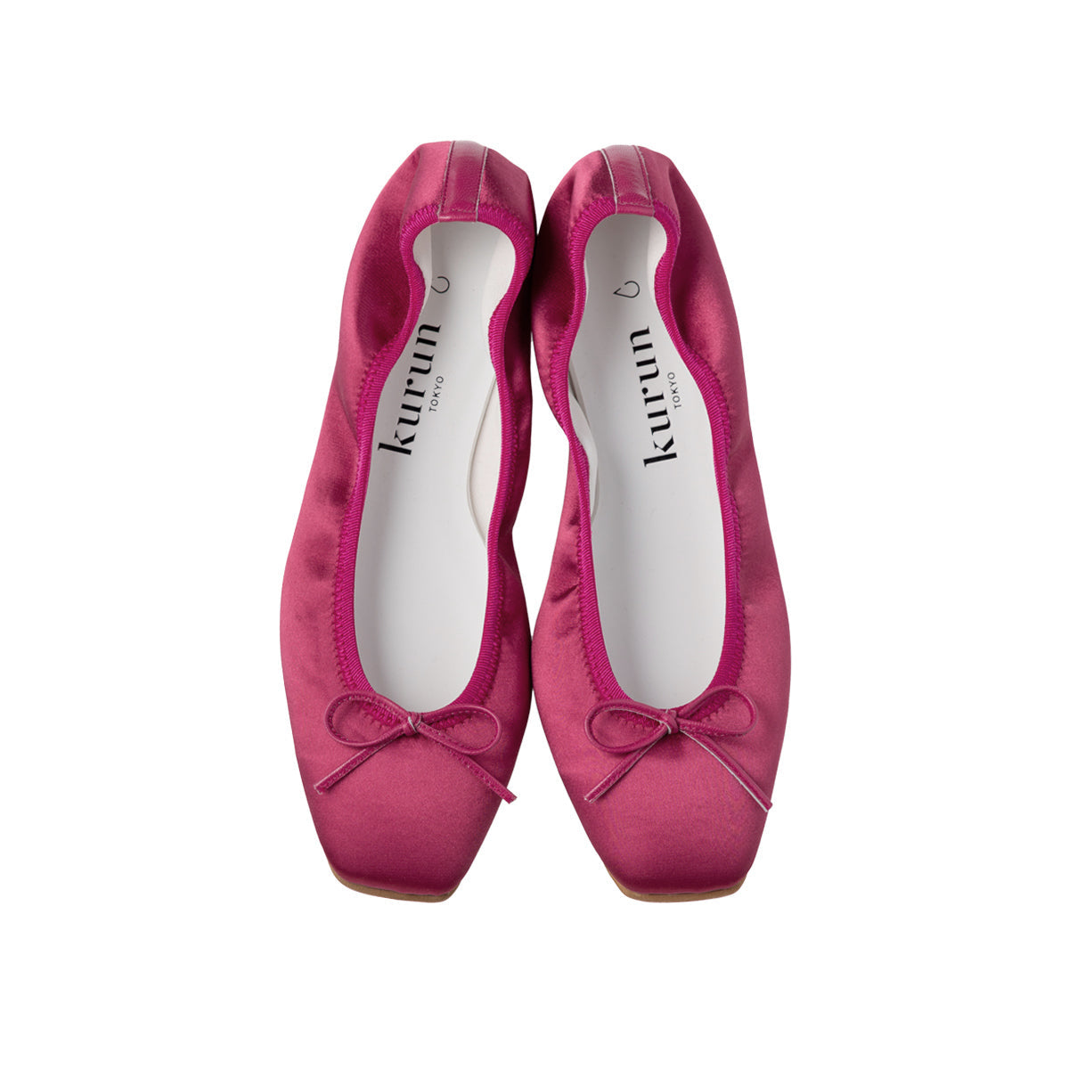 Giselle -Waterproof Satin Fuchsiapink ウォータープルーフサテン フューシャピンク kurun クルン kuruntokyo 入学式 卒業式 クルントウキョウ 疲れない 痛くない madeinjapan 日本製 本革 バレエシューズ フラットシューズ  パンプス kurunTOKYO mdmバレエシューズwaterproof レインシューズ 小さいサイズ 大きいサイズ 26cm 21.5cm 26cm 25.5cm 25cm 22cm