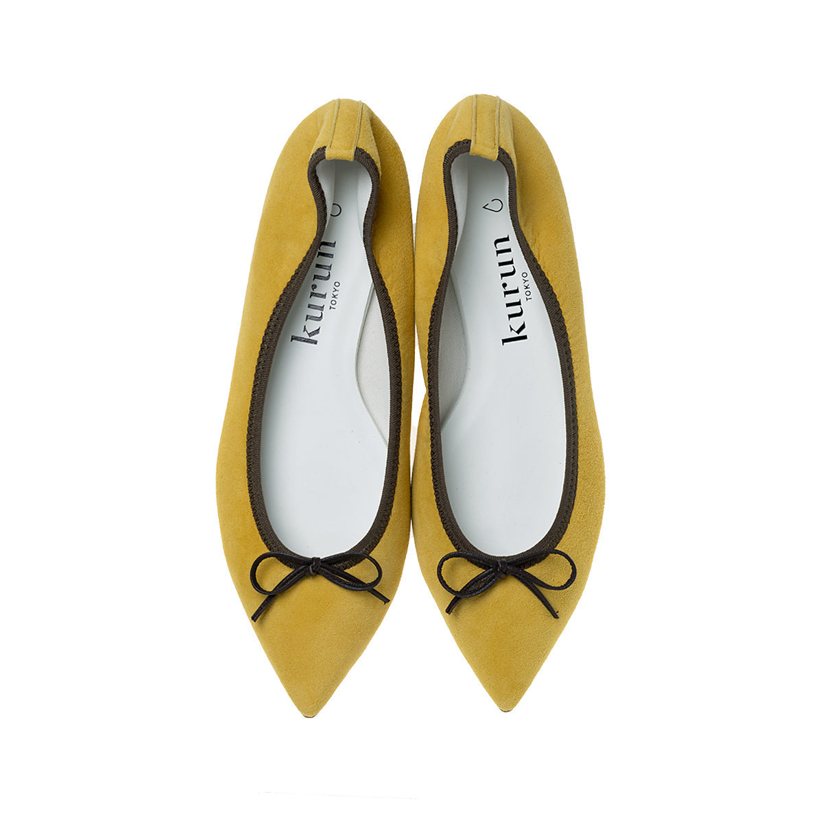 Mathilde -Waterproof Suede Yellow×brown ウォータープルーフスエード イエロー×ブラウン(STORYコラボ) kurun クルン kuruntokyo 入学式 卒業式 クルントウキョウ 疲れない 痛くない madeinjapan 日本製 本革 バレエシューズ フラットシューズ パンプス kurunTOKYO mdmバレエシューズwaterproof レインシューズ 小さいサイズ 大きいサイズ 26cm 21.5cm 26cm 25.5cm 25cm 22cm
