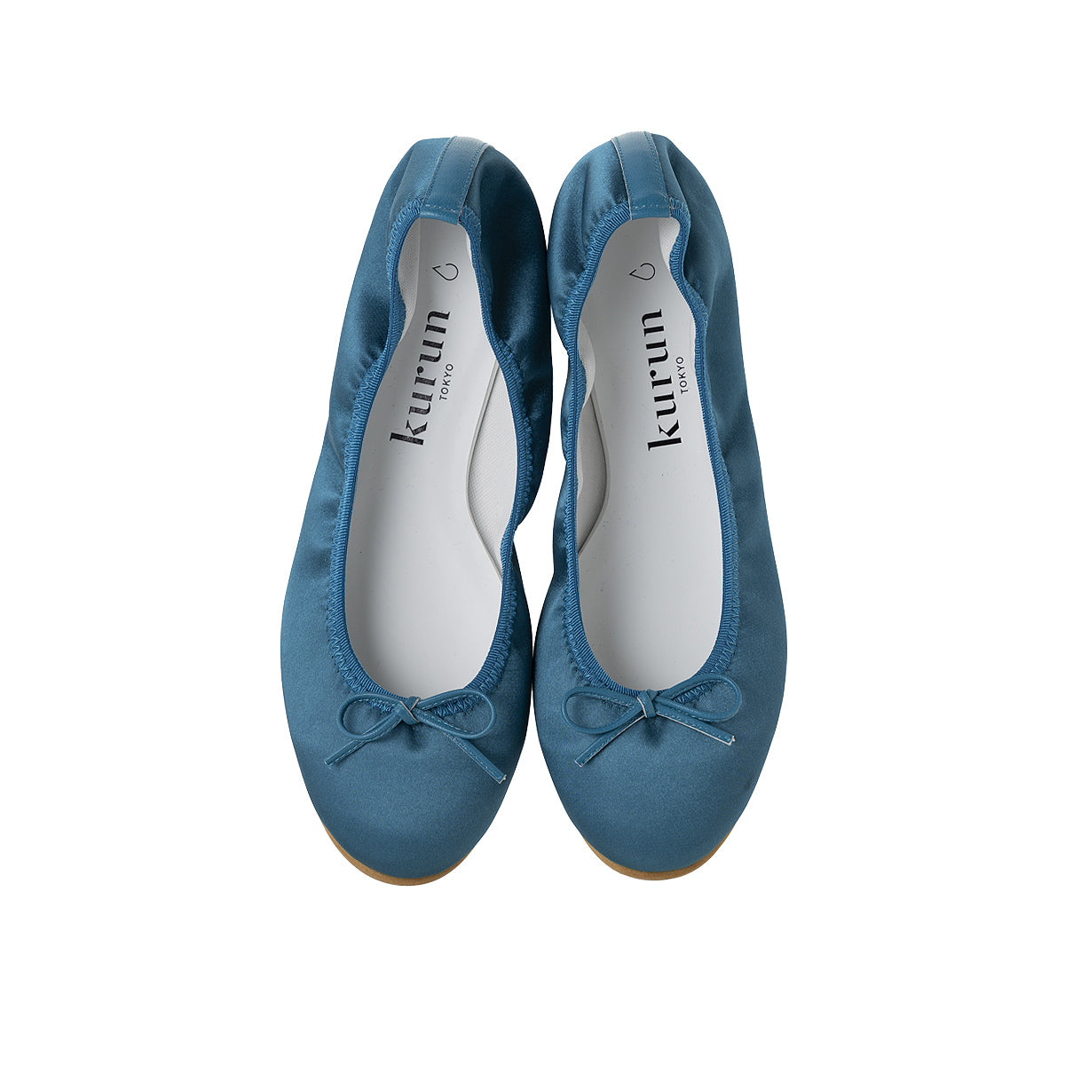 Pauline -Waterproof satin Teal green ウォータープルーフサテン ティールグリーン kurun クルン kuruntokyo 入学式 卒業式 クルントウキョウ 疲れない 痛くない madeinjapan 日本製 本革 バレエシューズ フラットシューズ  パンプス kurunTOKYO mdmバレエシューズwaterproof レインシューズ 小さいサイズ 大きいサイズ 26cm 21.5cm 26cm 25.5cm 25cm 22cm