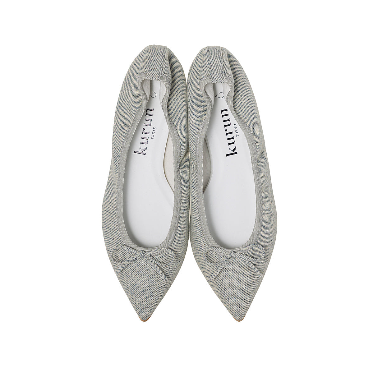 Mathilde -Waterproof Denim Stonewhite ウォータープルーフデニム ストーンホワイト kurun クルン kuruntokyo 入学式 卒業式 クルントウキョウ 疲れない 痛くない madeinjapan 日本製 本革 バレエシューズ フラットシューズ  パンプス kurunTOKYO mdmバレエシューズwaterproof レインシューズ 小さいサイズ 大きいサイズ 26cm 21.5cm 26cm 25.5cm 25cm 22cm