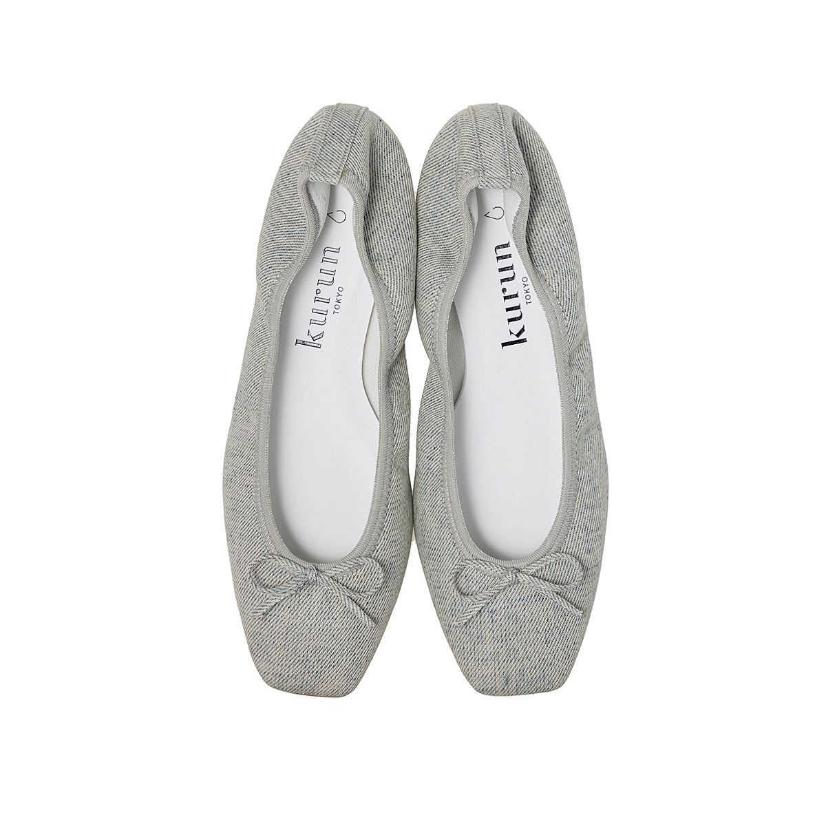 Giselle -Waterproof Denim Stonewhite ウォータープルーフデニム ストーンホワイト kurun クルン kuruntokyo 入学式 卒業式 クルントウキョウ 疲れない 痛くない madeinjapan 日本製 本革 バレエシューズ フラットシューズ  パンプス kurunTOKYO mdmバレエシューズwaterproof レインシューズ 小さいサイズ 大きいサイズ 26cm 21.5cm 26cm 25.5cm 25cm 22cm