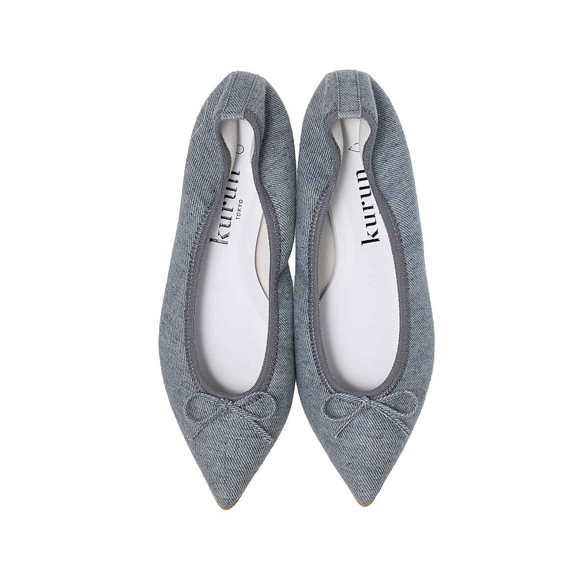 Mathilde -Waterproof Denim Stone gray ウォータープルーフデニム ストーングレー kurun クルン kuruntokyo 入学式 卒業式 クルントウキョウ 疲れない 痛くない madeinjapan 日本製 本革 バレエシューズ フラットシューズ  パンプス kurunTOKYO mdmバレエシューズwaterproof レインシューズ 小さいサイズ 大きいサイズ 26cm 21.5cm 26cm 25.5cm 25cm 22cm