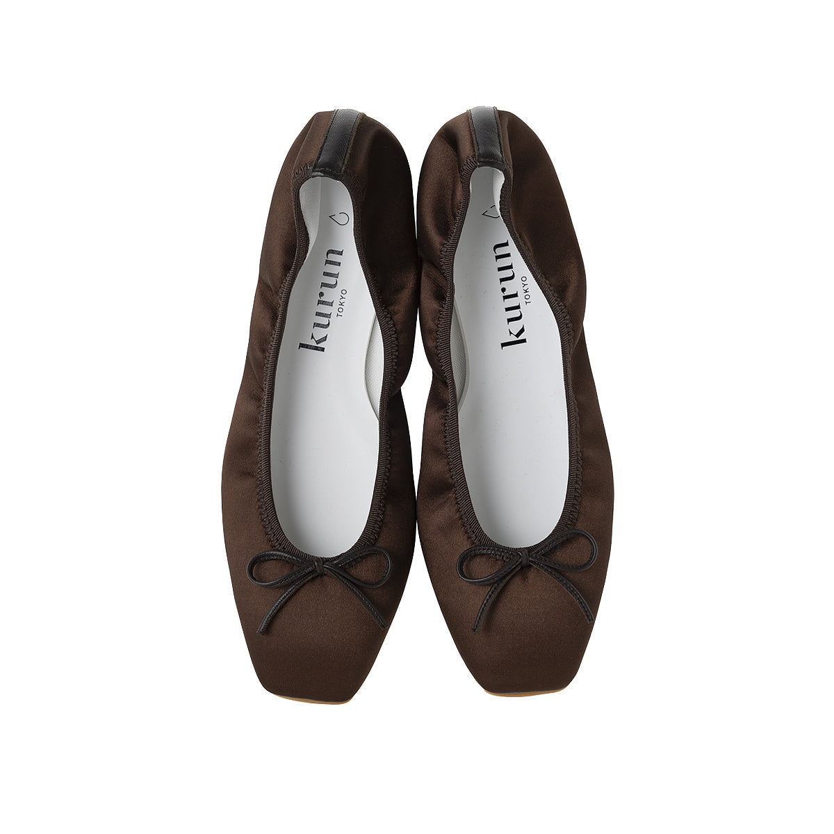 Giselle -Waterproof satin Chocolate ウォータープルーフサテン チョコレート kurun クルン kuruntokyo 入学式 卒業式 クルントウキョウ 疲れない 痛くない madeinjapan 日本製 本革 バレエシューズ フラットシューズ  パンプス kurunTOKYO mdmバレエシューズwaterproof レインシューズ 小さいサイズ 大きいサイズ 26cm 21.5cm 26cm 25.5cm 25cm 22cm