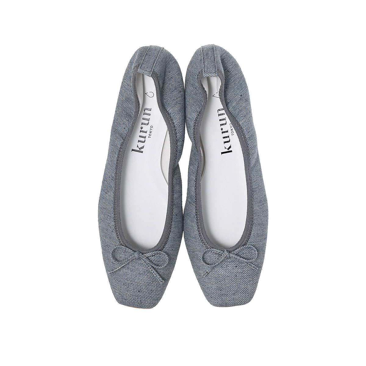 Giselle -Waterproof Denim Stonegray ウォータープルーフデニム ストーングレー kurun クルン kuruntokyo 入学式 卒業式 クルントウキョウ 疲れない 痛くない madeinjapan 日本製 本革 バレエシューズ フラットシューズ  パンプス kurunTOKYO mdmバレエシューズwaterproof レインシューズ 小さいサイズ 大きいサイズ 26cm 21.5cm 26cm 25.5cm 25cm 22cm
