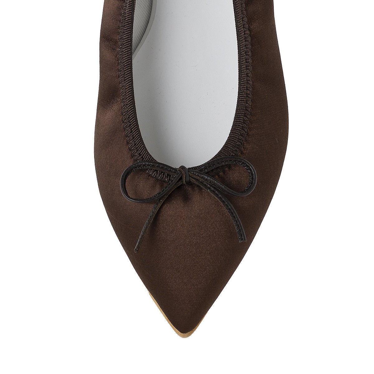 Mathilde -Waterproof satin Chocolate ウォータープルーフサテン チョコレート kurun クルン kuruntokyo 入学式 卒業式 クルントウキョウ 疲れない 痛くない madeinjapan 日本製 本革 バレエシューズ フラットシューズ  パンプス kurunTOKYO mdmバレエシューズwaterproof レインシューズ 小さいサイズ 大きいサイズ 26cm 21.5cm 26cm 25.5cm 25cm 22cm