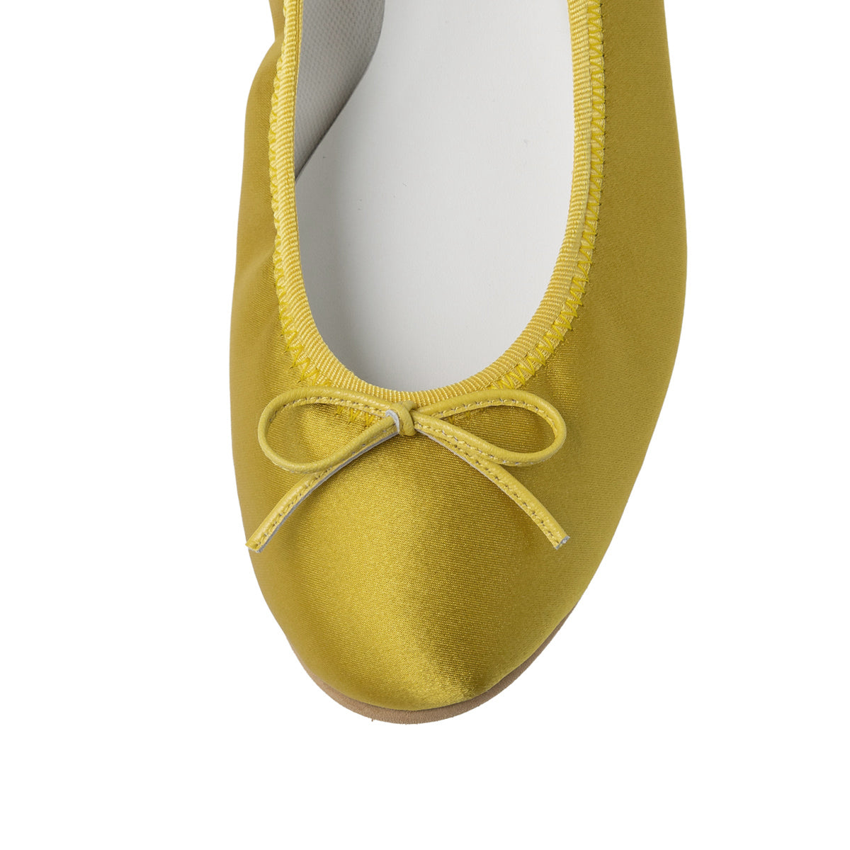 Pauline -Waterproof Satin Yellow ウォータープルーフサテン イエロー kurun クルン kuruntokyo 入学式 卒業式 クルントウキョウ 疲れない 痛くない madeinjapan 日本製 本革 バレエシューズ フラットシューズ  パンプス kurunTOKYO mdmバレエシューズwaterproof レインシューズ 小さいサイズ 大きいサイズ 26cm 21.5cm 26cm 25.5cm 25cm 22cm