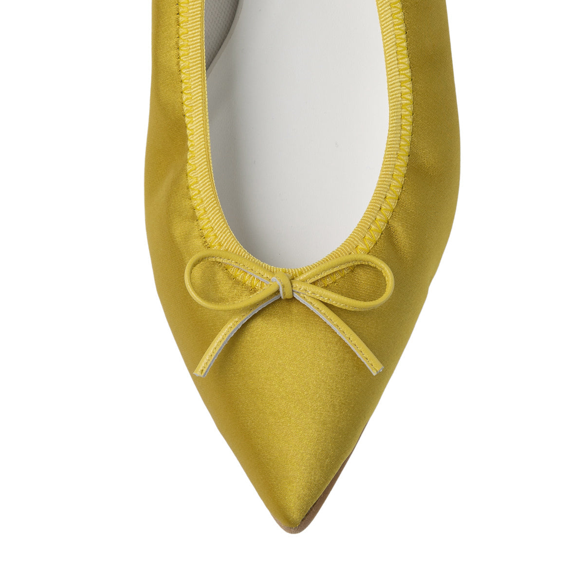 Mathilde -Waterproof Satin Yellow ウォータープルーフサテン イエロー kurun クルン kuruntokyo 入学式 卒業式 クルントウキョウ 疲れない 痛くない madeinjapan 日本製 本革 バレエシューズ フラットシューズ  パンプス kurunTOKYO mdmバレエシューズwaterproof レインシューズ 小さいサイズ 大きいサイズ 26cm 21.5cm 26cm 25.5cm 25cm 22cm