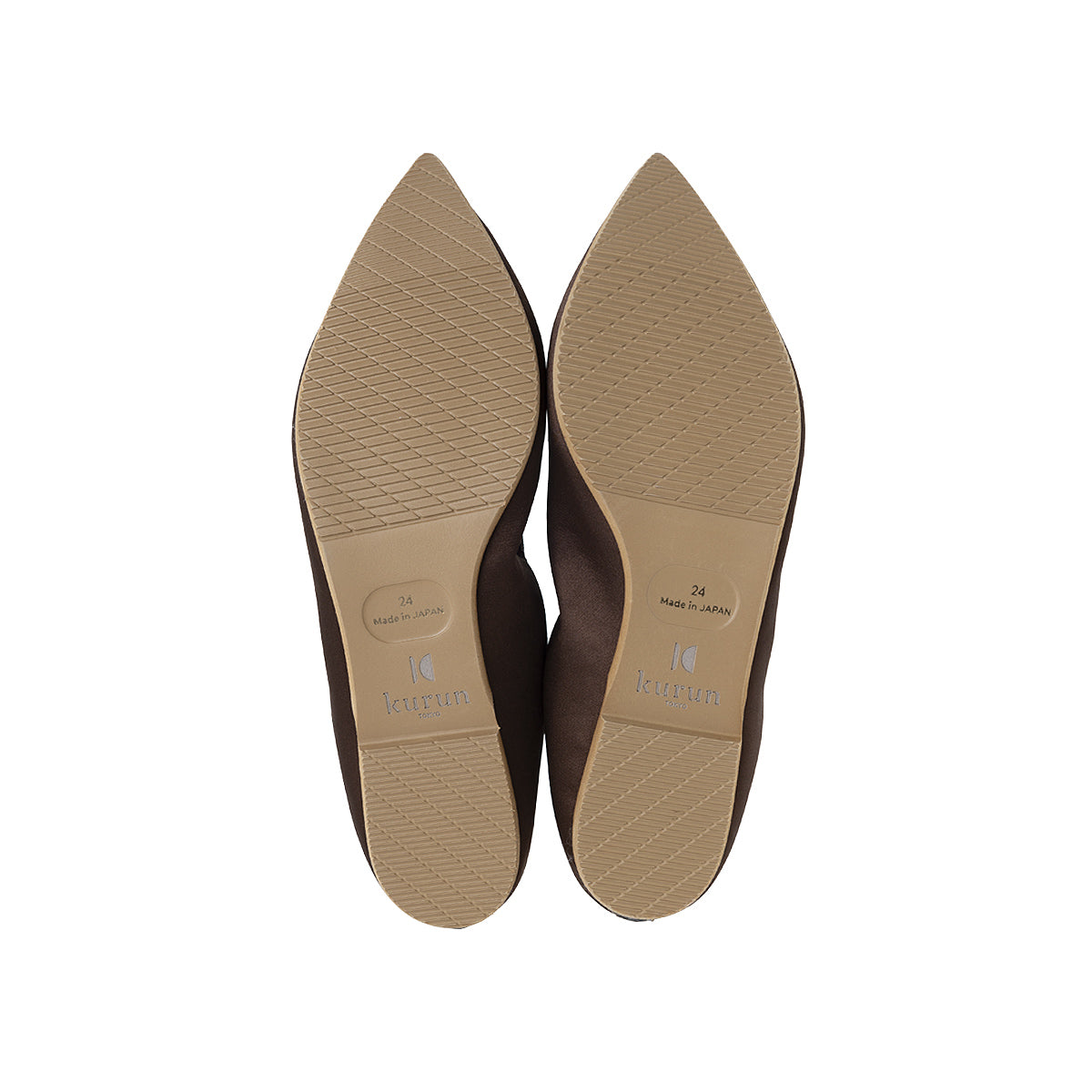 Mathilde -Waterproof satin Chocolate ウォータープルーフサテン チョコレート kurun クルン kuruntokyo 入学式 卒業式 クルントウキョウ 疲れない 痛くない madeinjapan 日本製 本革 バレエシューズ フラットシューズ  パンプス kurunTOKYO mdmバレエシューズwaterproof レインシューズ 小さいサイズ 大きいサイズ 26cm 21.5cm 26cm 25.5cm 25cm 22cm