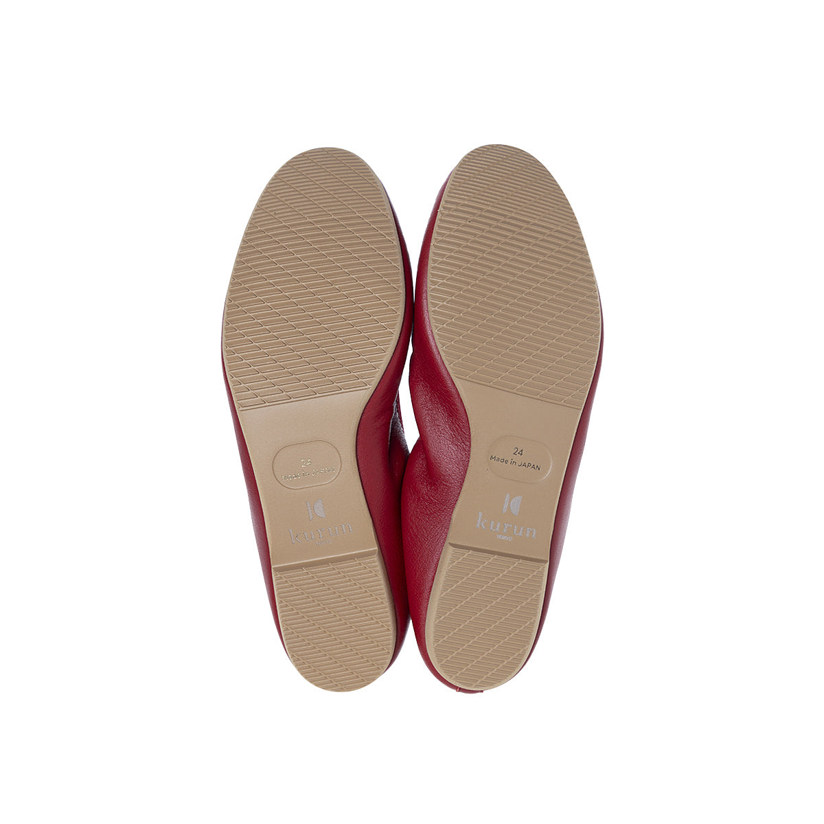 Pauline -Waterproof smooth red ウォータープルーフスムース レッド kurun クルン kuruntokyo 入学式 卒業式 クルントウキョウ 疲れない 痛くない madeinjapan 日本製 本革 バレエシューズ フラットシューズ パンプス kurunTOKYO mdmバレエシューズwaterproof レインシューズ 小さいサイズ 大きいサイズ 26cm 21.5cm 26cm 25.5cm 25cm 22cm