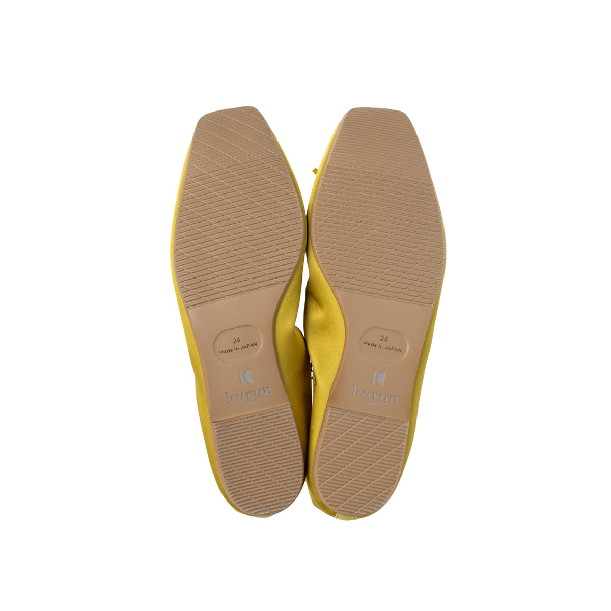 Giselle -Waterproof Satin Yellow ウォータープルーフサテン イエロー kurun クルン kuruntokyo 入学式 卒業式 クルントウキョウ 疲れない 痛くない madeinjapan 日本製 本革 バレエシューズ フラットシューズ  パンプス kurunTOKYO mdmバレエシューズwaterproof レインシューズ 小さいサイズ 大きいサイズ 26cm 21.5cm 26cm 25.5cm 25cm 22cm