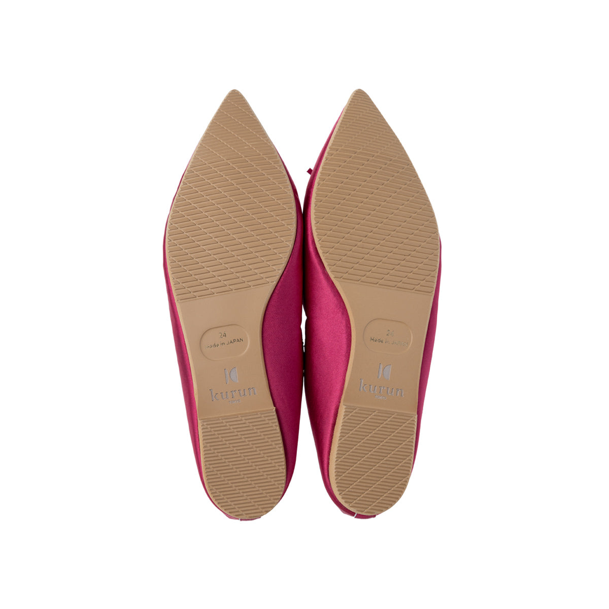 Mathilde -Waterproof Satin Fuchsiapink ウォータープルーフサテン フューシャピンク kurun クルン kuruntokyo 入学式 卒業式 クルントウキョウ 疲れない 痛くない madeinjapan 日本製 本革 バレエシューズ フラットシューズ  パンプス kurunTOKYO mdmバレエシューズwaterproof レインシューズ 小さいサイズ 大きいサイズ 26cm 21.5cm 26cm 25.5cm 25cm 22cm
