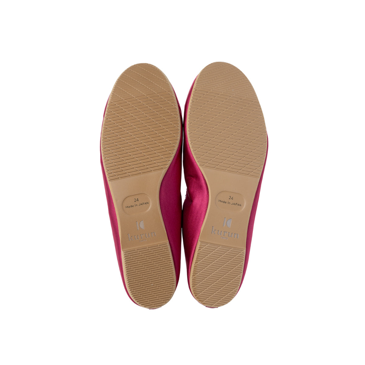 Pauline -Waterproof Satin Fuchsiapink ウォータープルーフサテン フューシャピンク kurun クルン kuruntokyo 入学式 卒業式 クルントウキョウ 疲れない 痛くない madeinjapan 日本製 本革 バレエシューズ フラットシューズ  パンプス kurunTOKYO mdmバレエシューズwaterproof レインシューズ 小さいサイズ 大きいサイズ 26cm 21.5cm 26cm 25.5cm 25cm 22cm