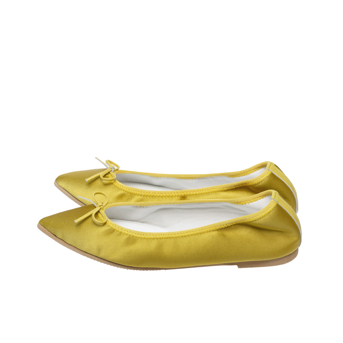 Mathilde -Waterproof Satin Yellow ウォータープルーフサテン イエロー kurun クルン kuruntokyo 入学式 卒業式 クルントウキョウ 疲れない 痛くない madeinjapan 日本製 本革 バレエシューズ フラットシューズ  パンプス kurunTOKYO mdmバレエシューズwaterproof レインシューズ 小さいサイズ 大きいサイズ 26cm 21.5cm 26cm 25.5cm 25cm 22cm