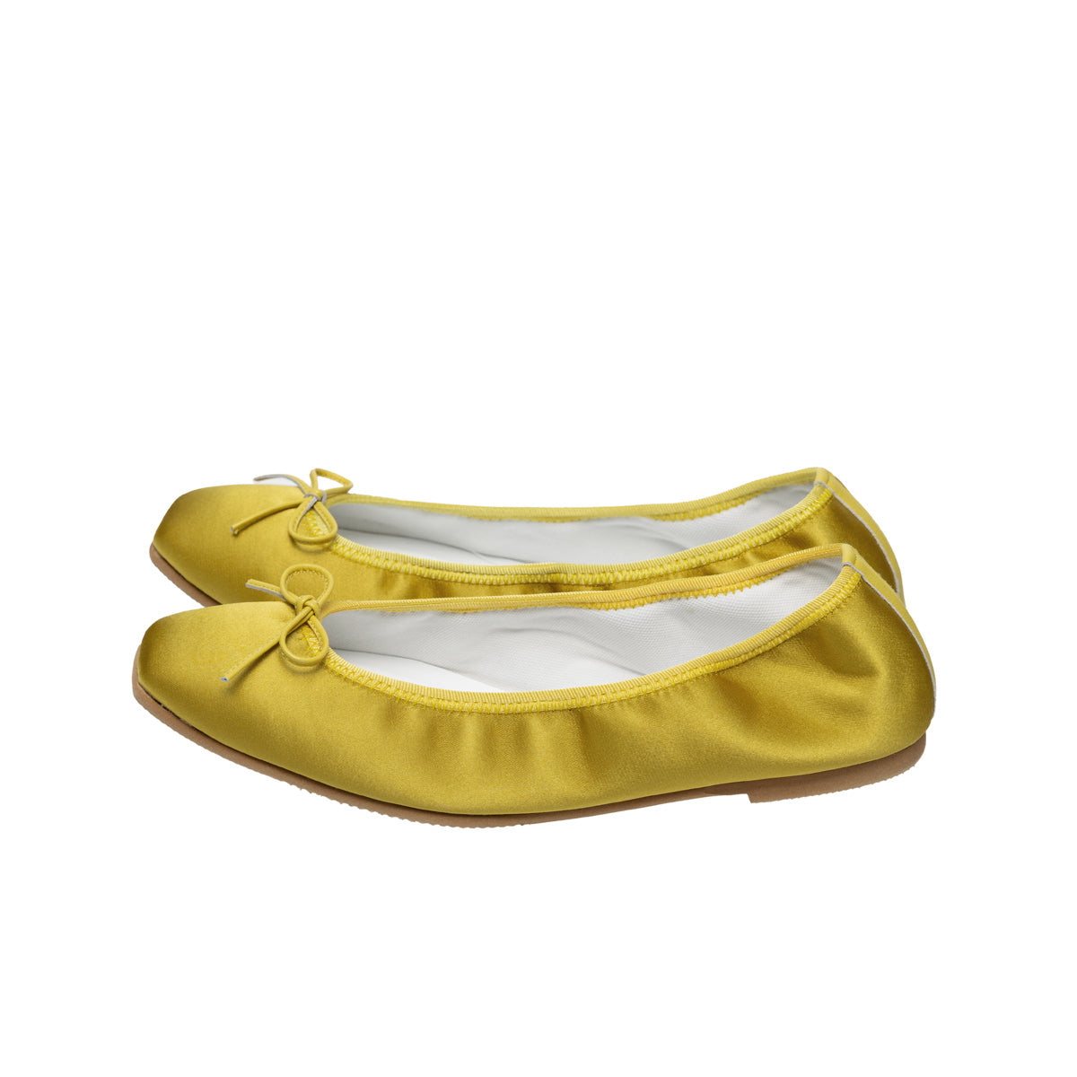 Giselle -Waterproof Satin Yellow ウォータープルーフサテン イエロー kurun クルン kuruntokyo 入学式 卒業式 クルントウキョウ 疲れない 痛くない madeinjapan 日本製 本革 バレエシューズ フラットシューズ  パンプス kurunTOKYO mdmバレエシューズwaterproof レインシューズ 小さいサイズ 大きいサイズ 26cm 21.5cm 26cm 25.5cm 25cm 22cm