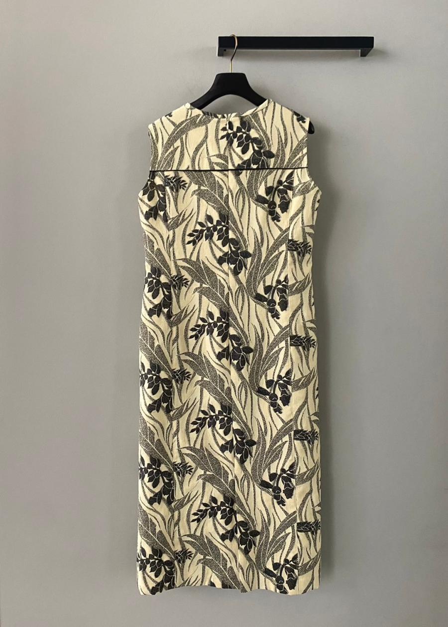 EBONY / FLOWER JACQUARD DRESS