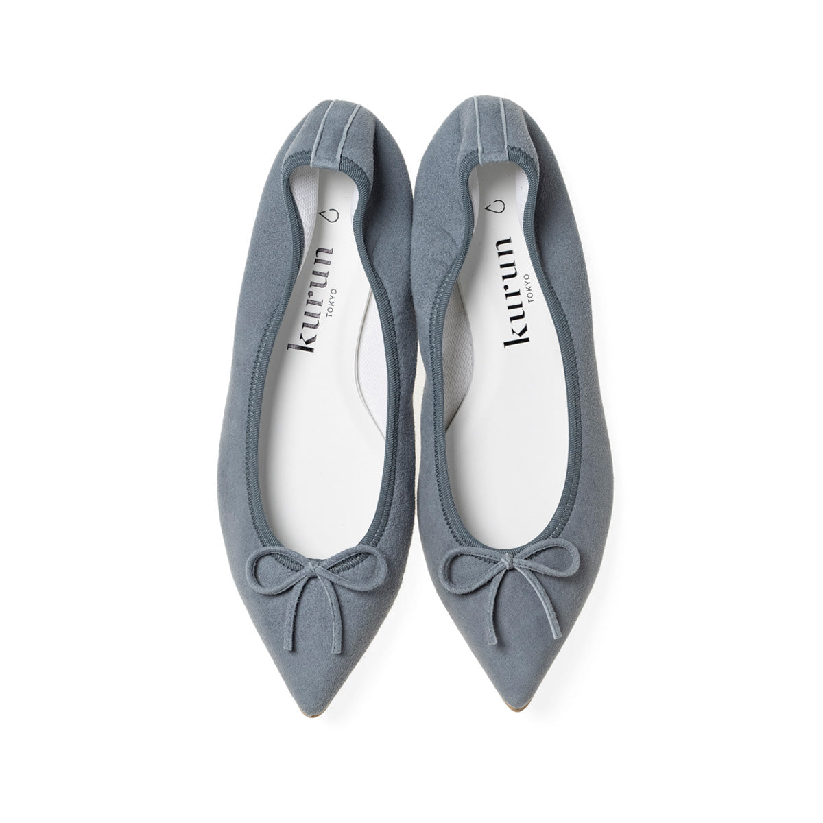 Mathilde -Waterproof Suede Bluegray　ウォータープルーフスエード ブルーグレー kurun クルン kuruntokyo 入学式 卒業式 クルントウキョウ 疲れない 痛くない madeinjapan 日本製 本革 バレエシューズ フラットシューズ  パンプス kurunTOKYO mdmバレエシューズwaterproof レインシューズ 小さいサイズ 大きいサイズ 26cm 21.5cm 26cm 25.5cm 25cm 22cm