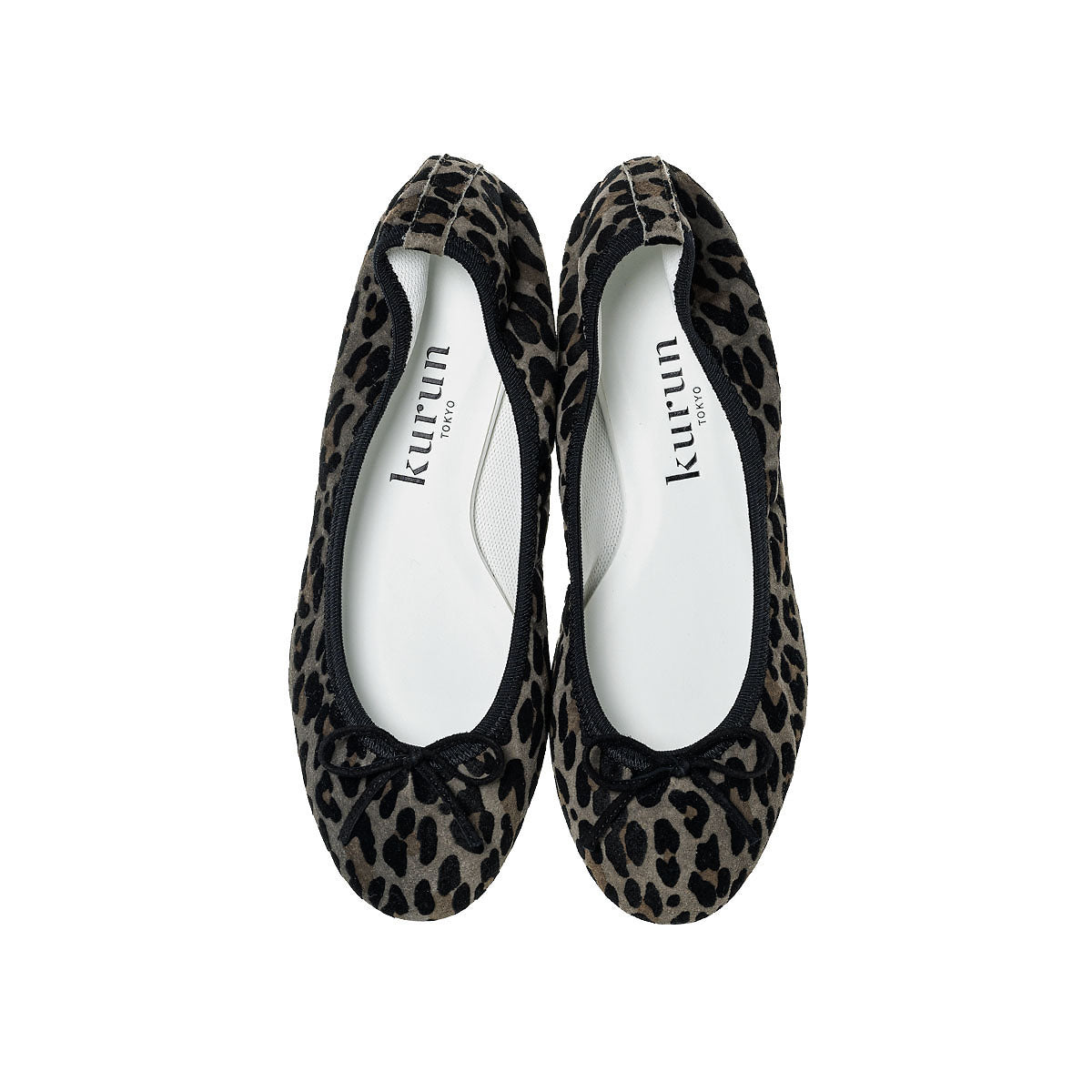 Pauline -Leopardprint Gary　レオパードプリント グレー kurun クルン kuruntokyo 入学式 卒業式 クルントウキョウ 疲れない 痛くない madeinjapan 日本製 本革 バレエシューズ フラットシューズ  パンプス kurunTOKYO mdmバレエシューズwaterproof レインシューズ 小さいサイズ 大きいサイズ 26cm 21.5cm 26cm 25.5cm 25cm 22cm