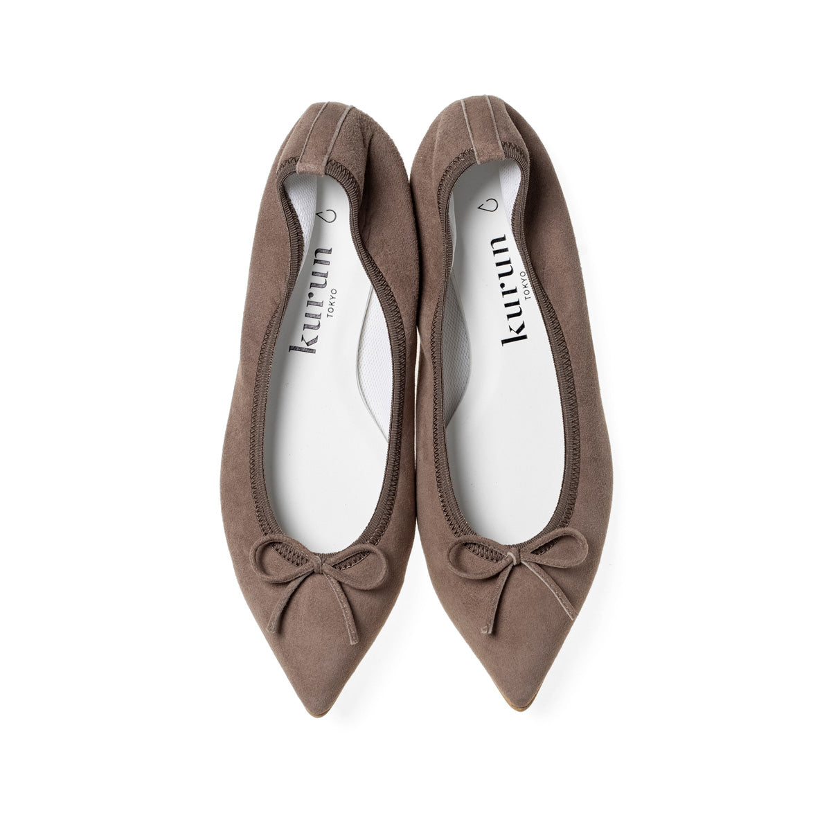 Mathilde -Waterproof Suede Taupe　ウォータープルーフスエード トープ kurun クルン kuruntokyo 入学式 卒業式 クルントウキョウ 疲れない 痛くない madeinjapan 日本製 本革 バレエシューズ フラットシューズ  パンプス kurunTOKYO mdmバレエシューズwaterproof レインシューズ 小さいサイズ 大きいサイズ 26cm 21.5cm 26cm 25.5cm 25cm 22cm