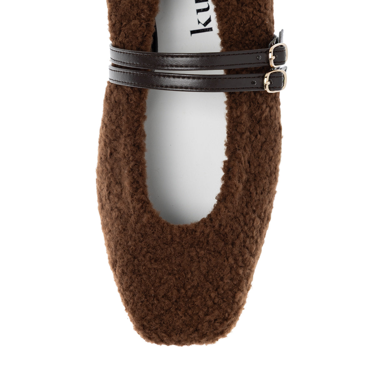 [11/28(fri) 20:00～先行発売]Flavie -Boa Cloth Double Strap Brown　ボアクロス ダブルストラップ ブラウン