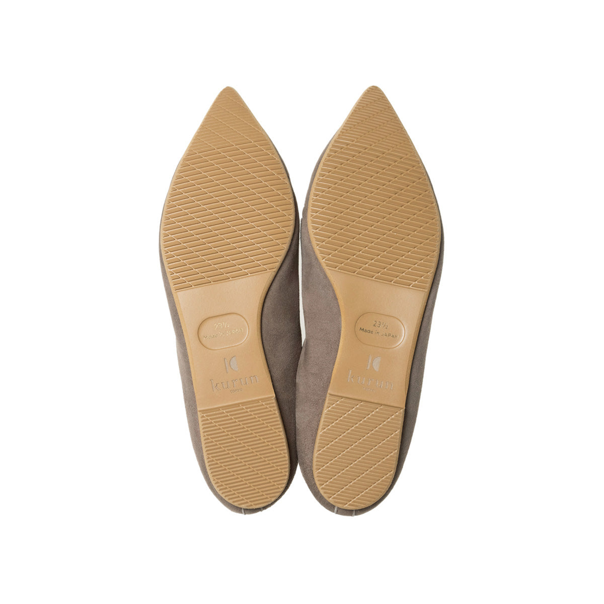 Mathilde -Waterproof Suede Taupe　ウォータープルーフスエード トープ kurun クルン kuruntokyo 入学式 卒業式 クルントウキョウ 疲れない 痛くない madeinjapan 日本製 本革 バレエシューズ フラットシューズ  パンプス kurunTOKYO mdmバレエシューズwaterproof レインシューズ 小さいサイズ 大きいサイズ 26cm 21.5cm 26cm 25.5cm 25cm 22cm