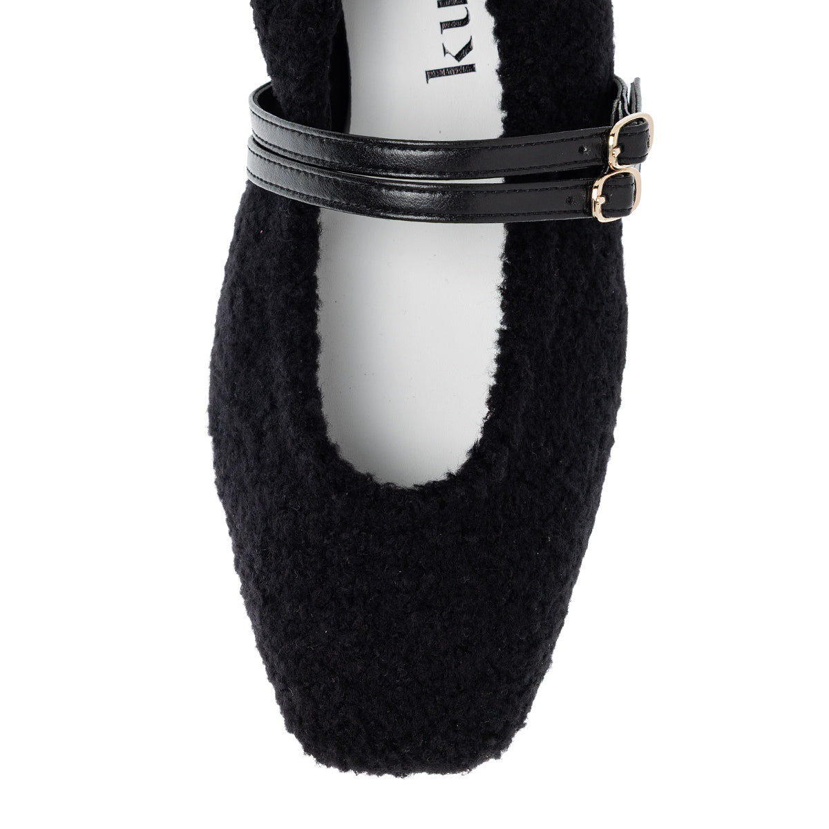 [11/28(fri) 20:00～先行発売]Flavie -Boa Cloth Double Strap Black　ボアクロス ダブルストラップ ブラック